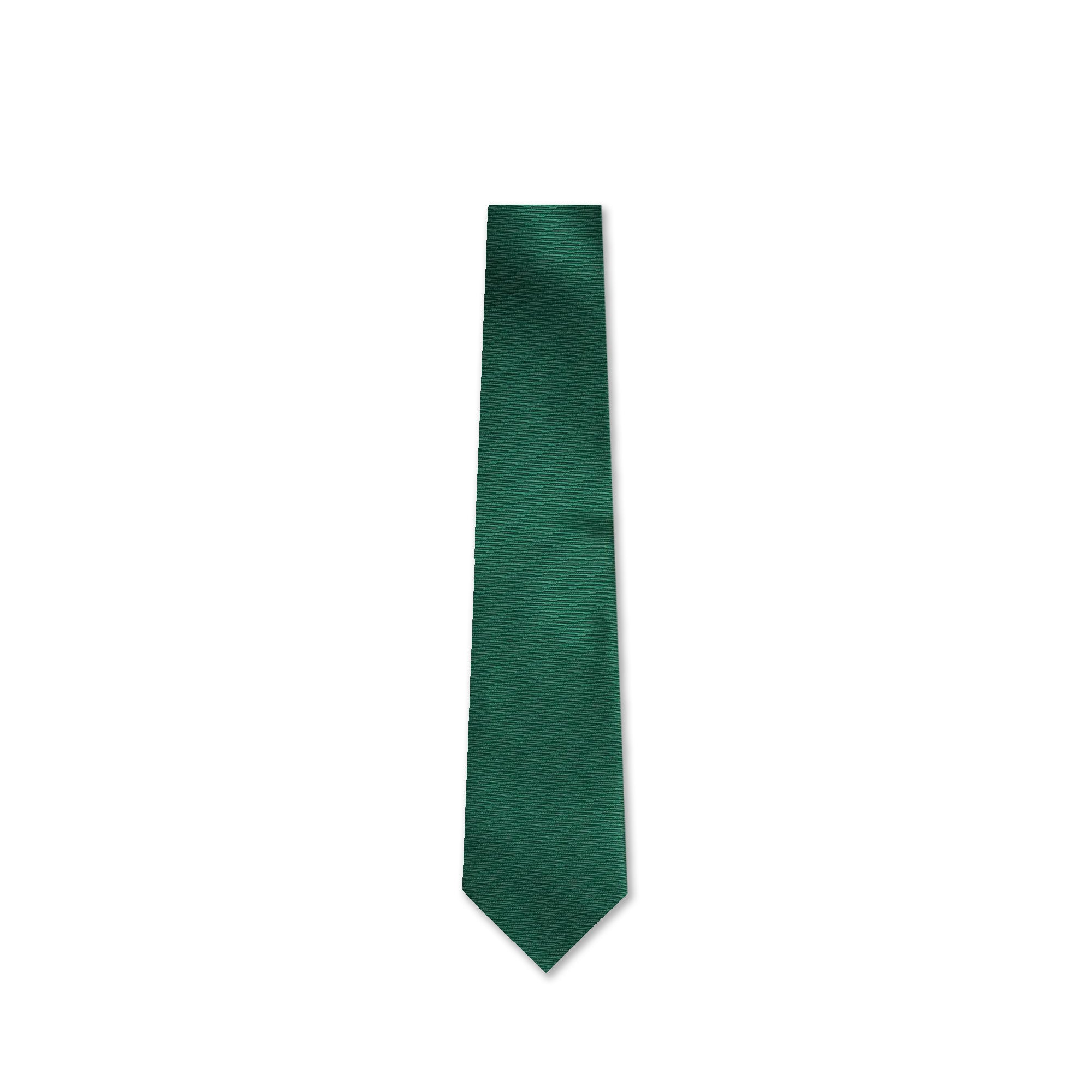 Diagonal Weave Green Silk Tie