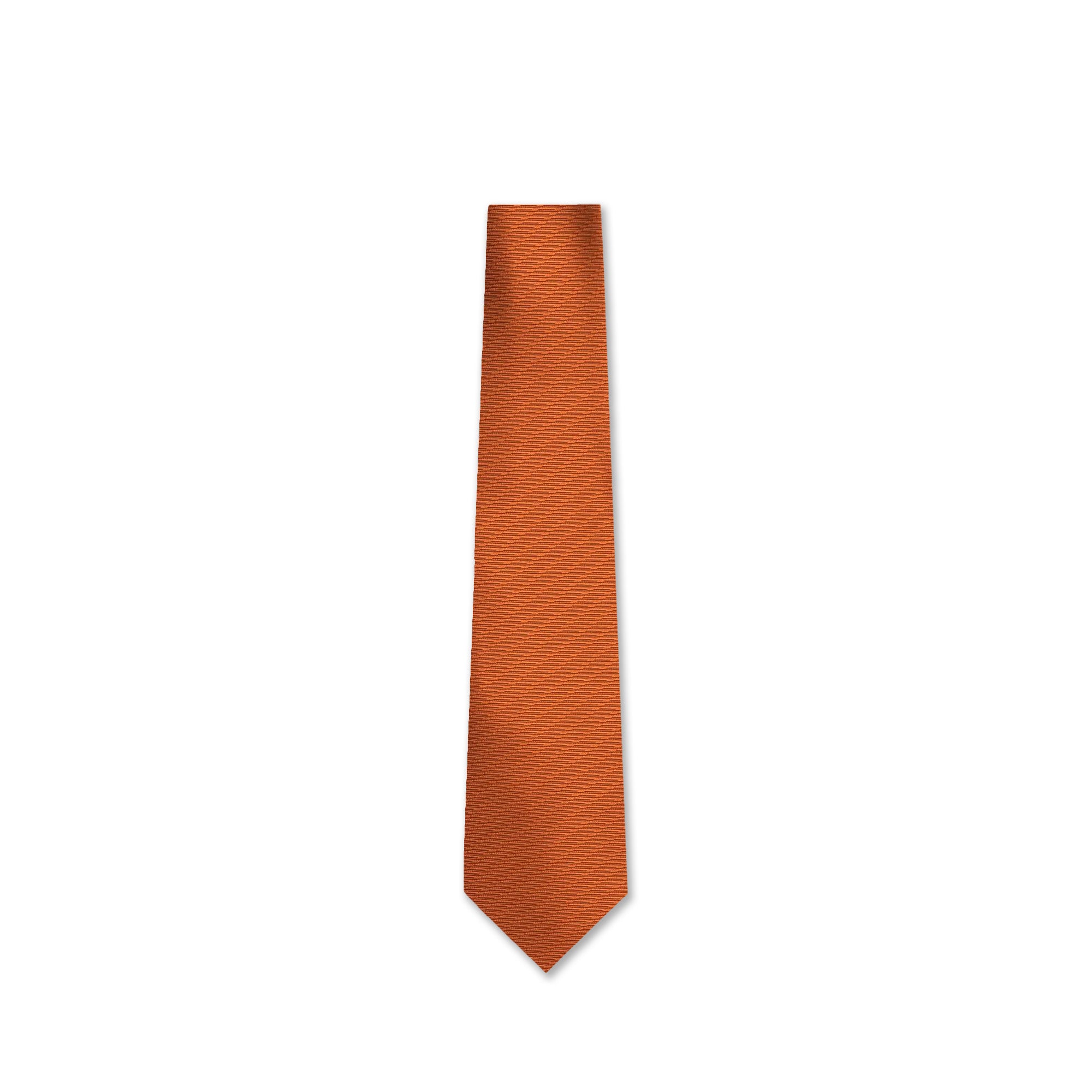 Diagonal Weave Orange Silk Tie
