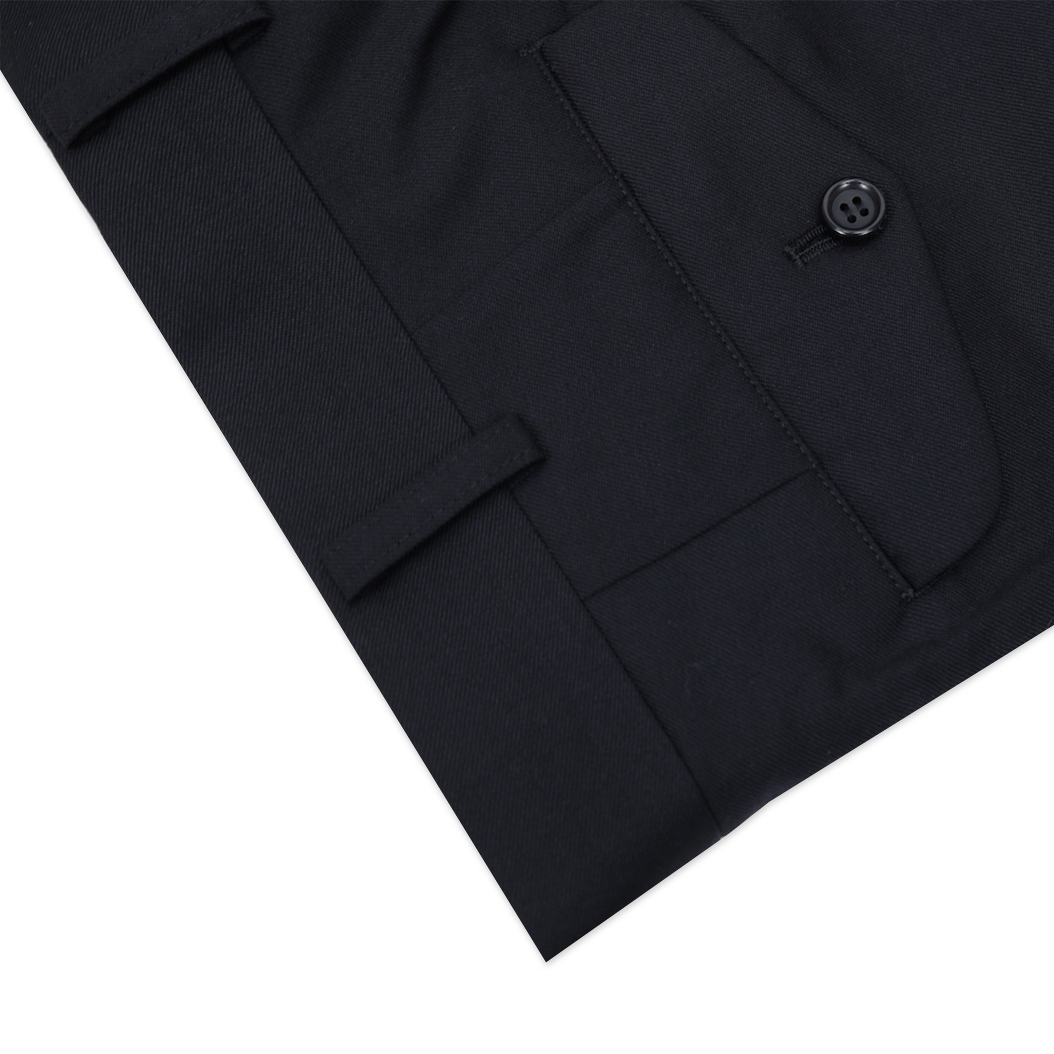 Black Garbardine Pressed Front Pant