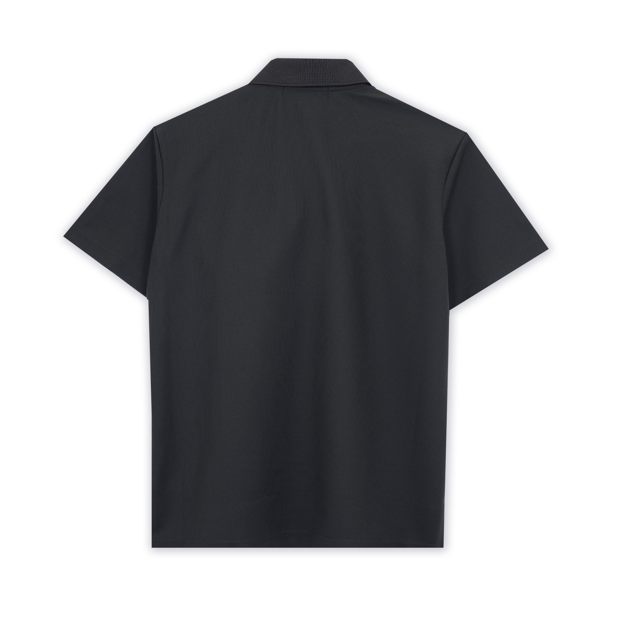 Polyester Pique Rose Front Polo Black