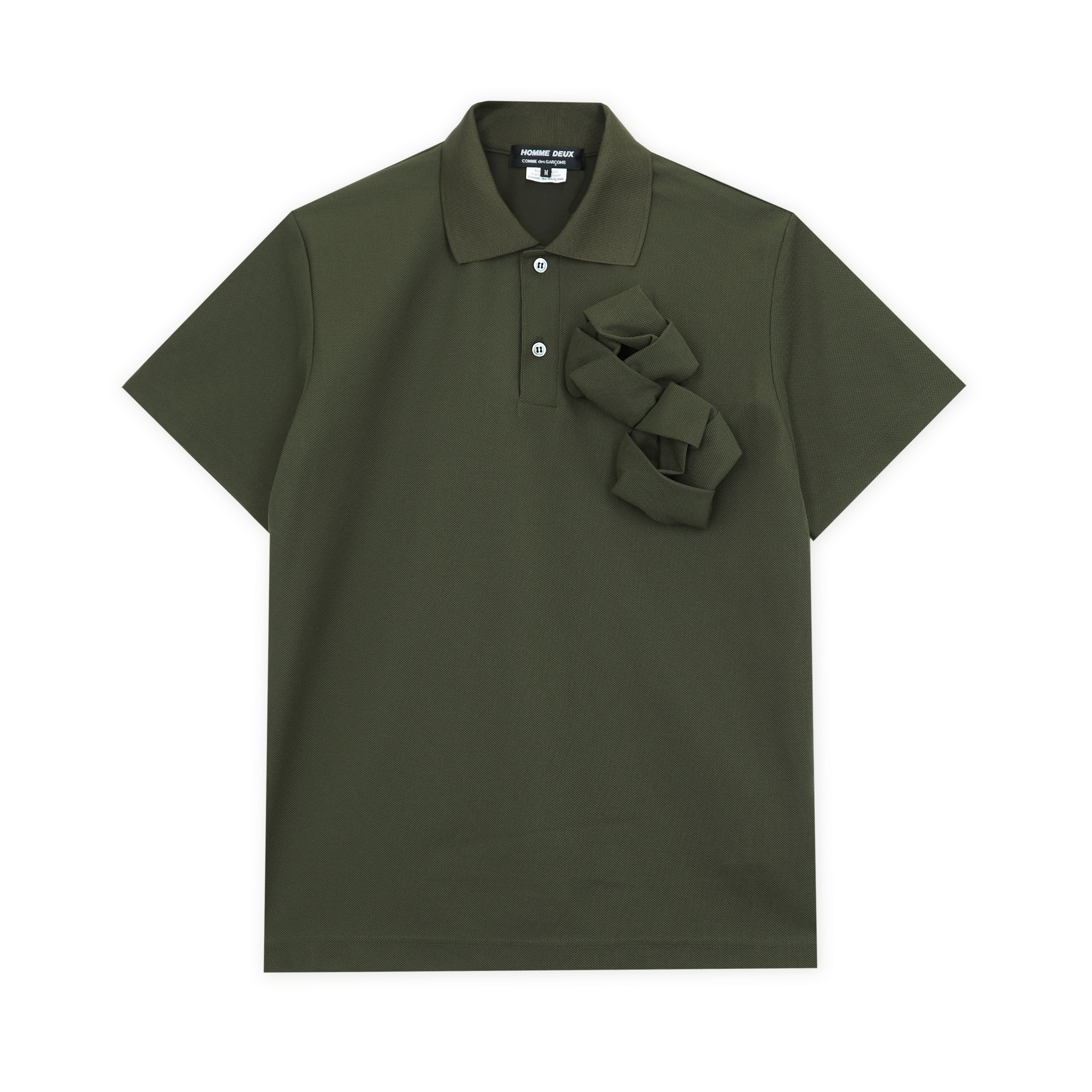 Polyester Pique Rose Front Polo Khaki