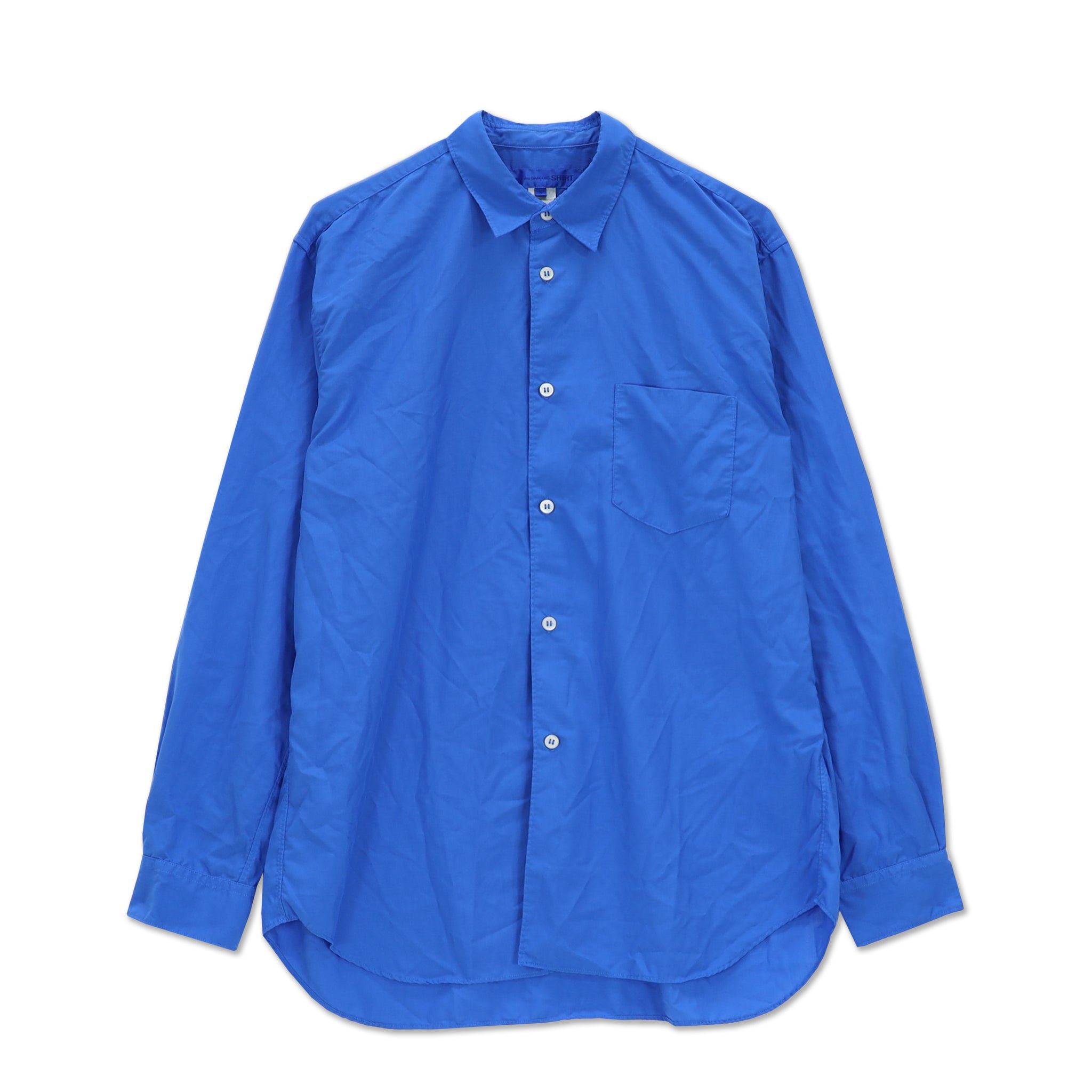 Polyester Poplin Overdyed Shirt Blue