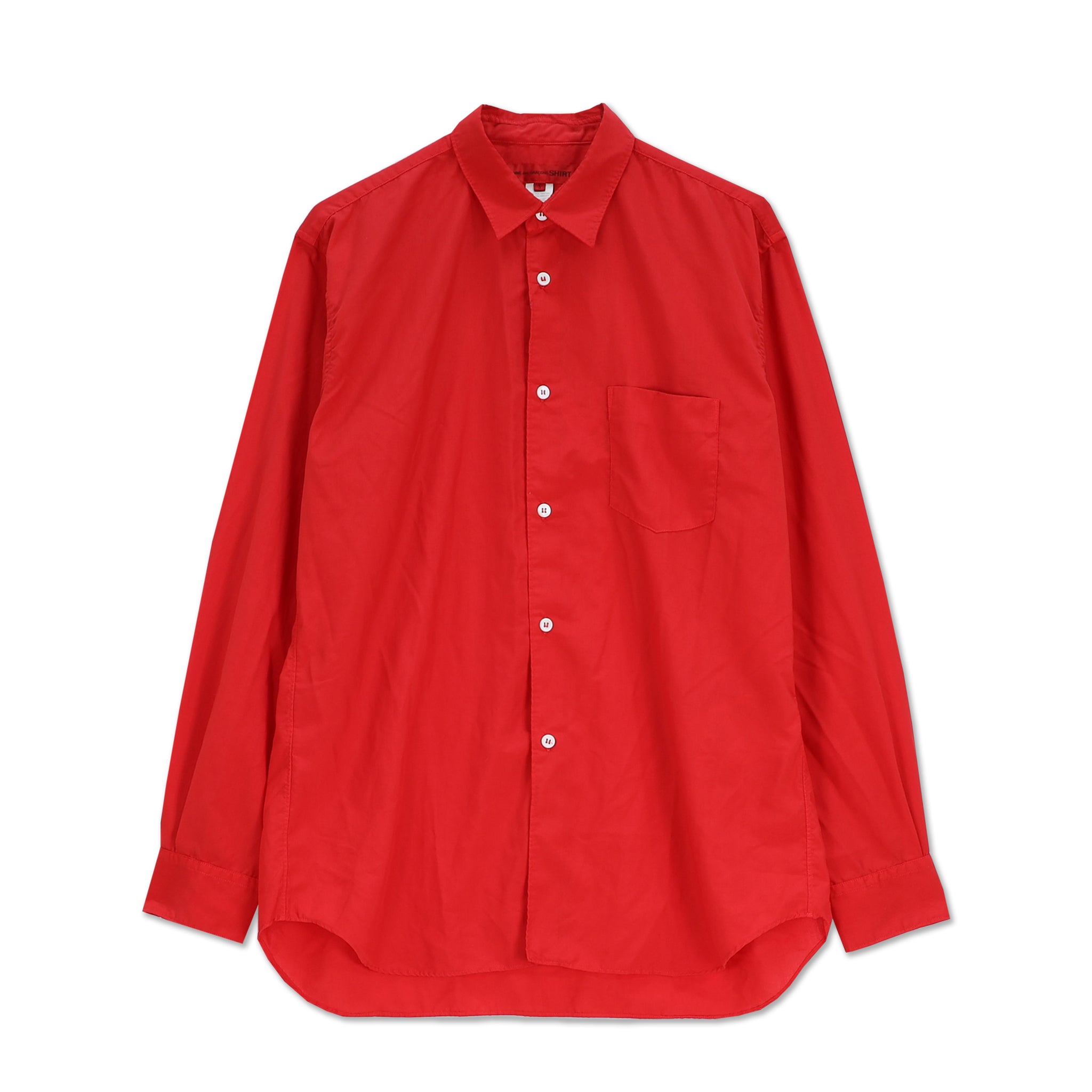 Polyester Poplin Overdyed Shirt Red