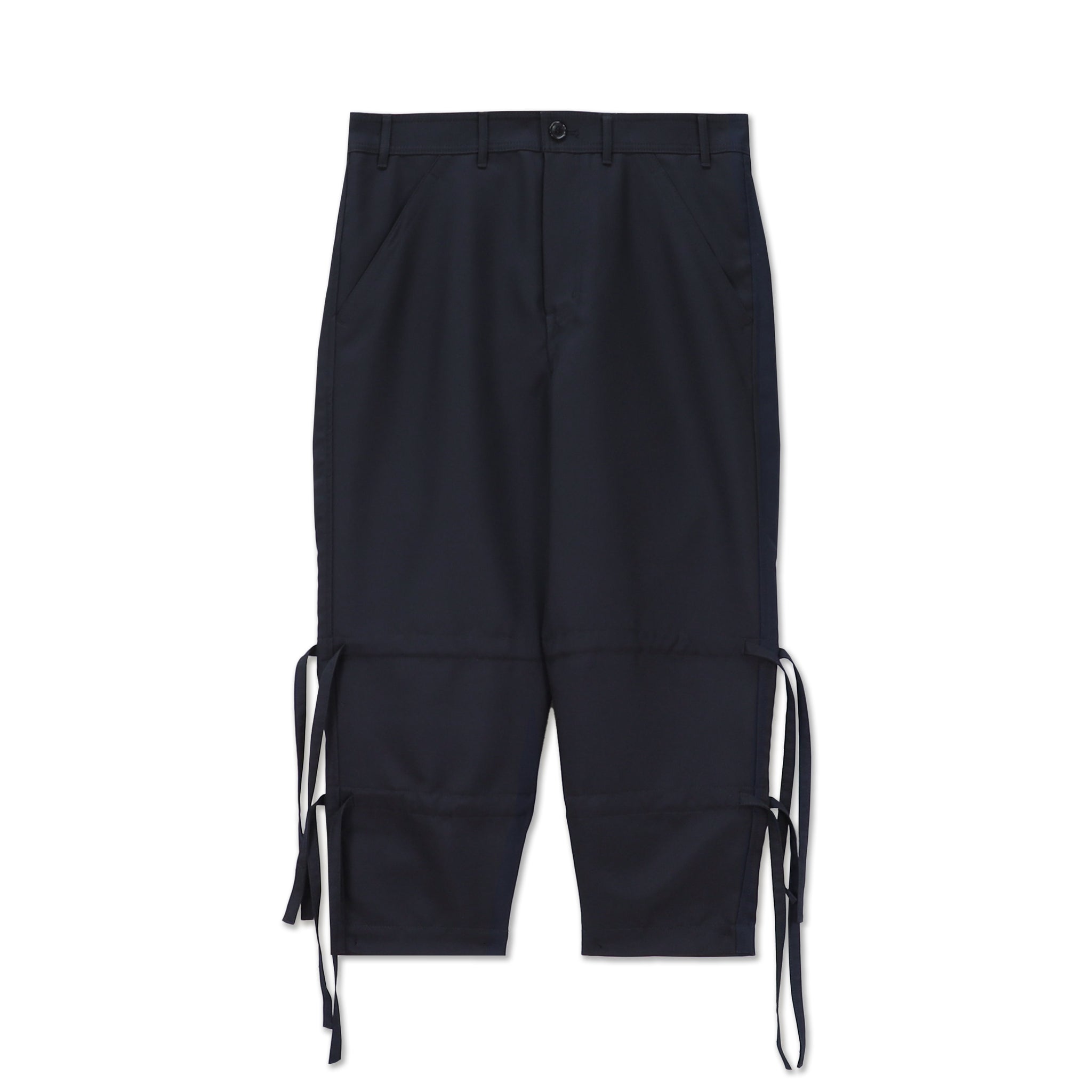 Black Polyester Panelled Drawstring Pants