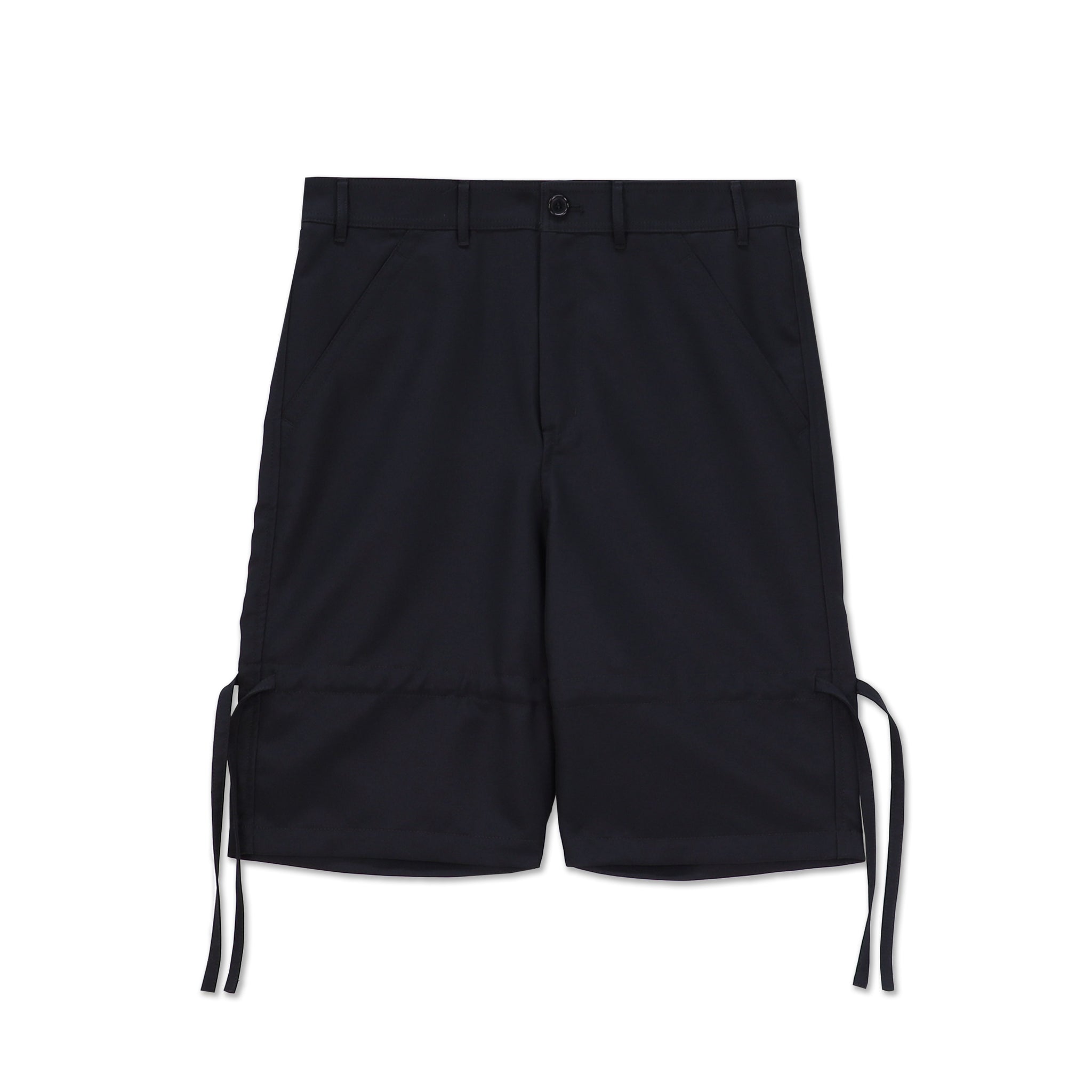 Black Polyester Panelled Drawstring Shorts