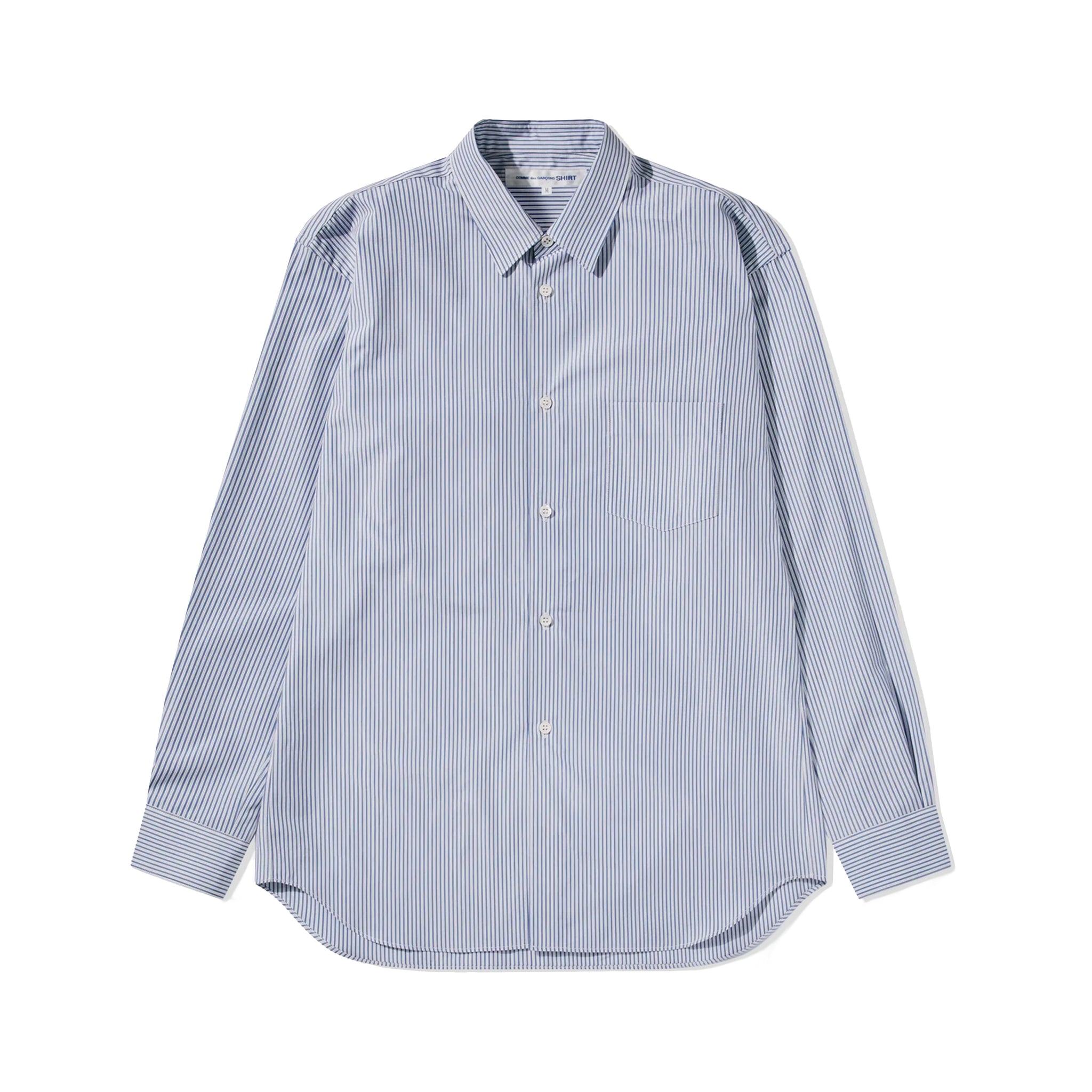 Cotton Stripe Strong Will Back Embroidered Shirt