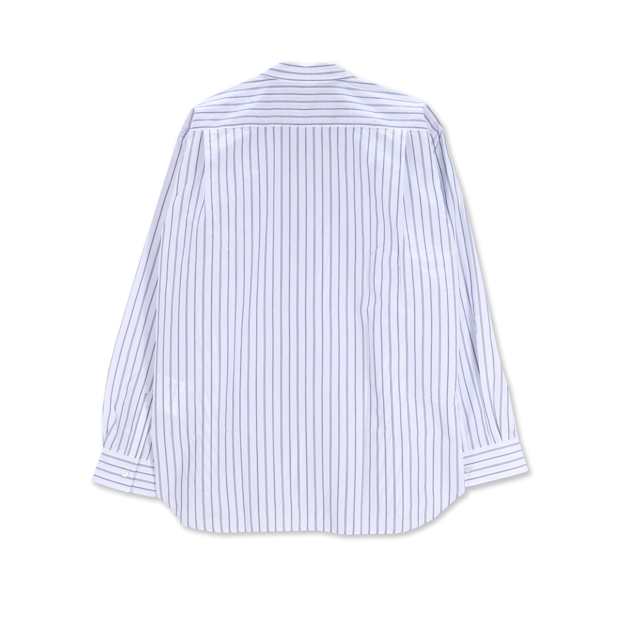 Cotton Stripe Poplin Cross Panelled Shirt