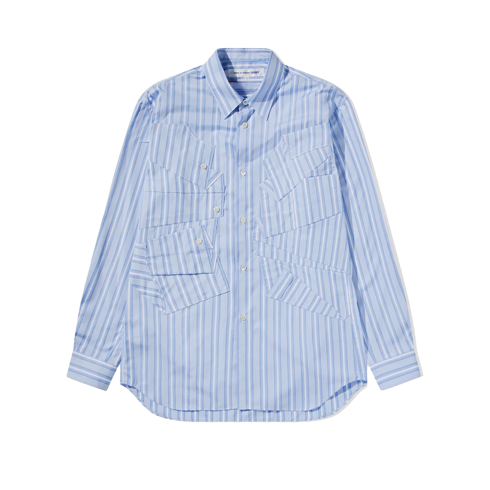 Cotton Stripe Poplin Folded Patch Shirt