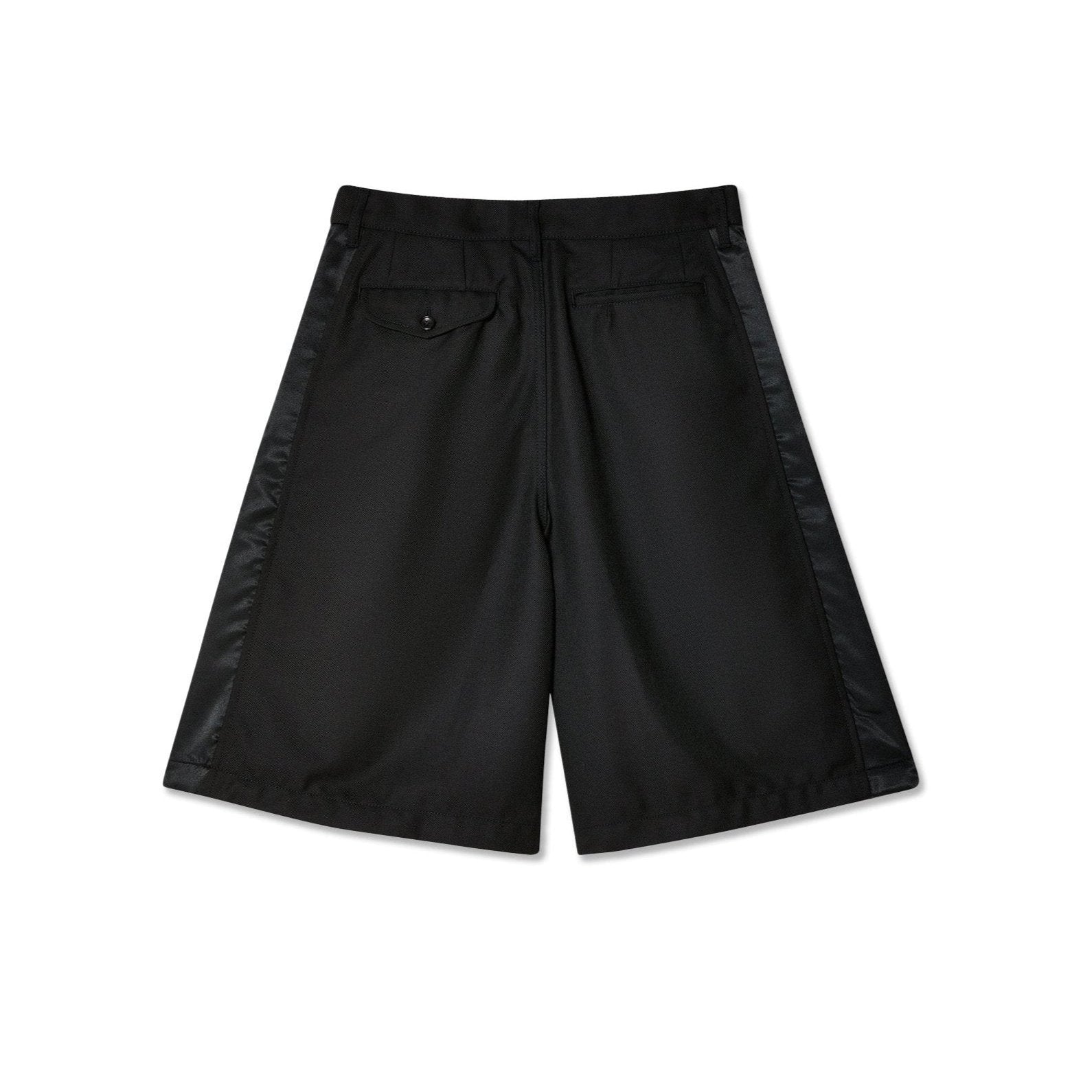 Wool Poly Gabardine x Satin Panel Shorts