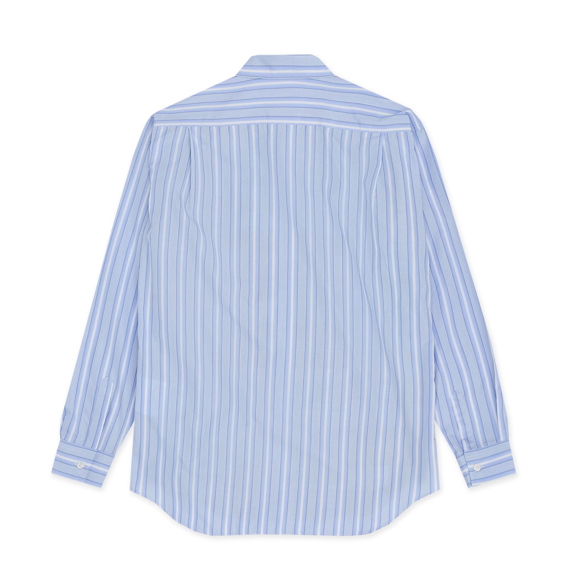 Cotton Blue Stripe x Check Shirt