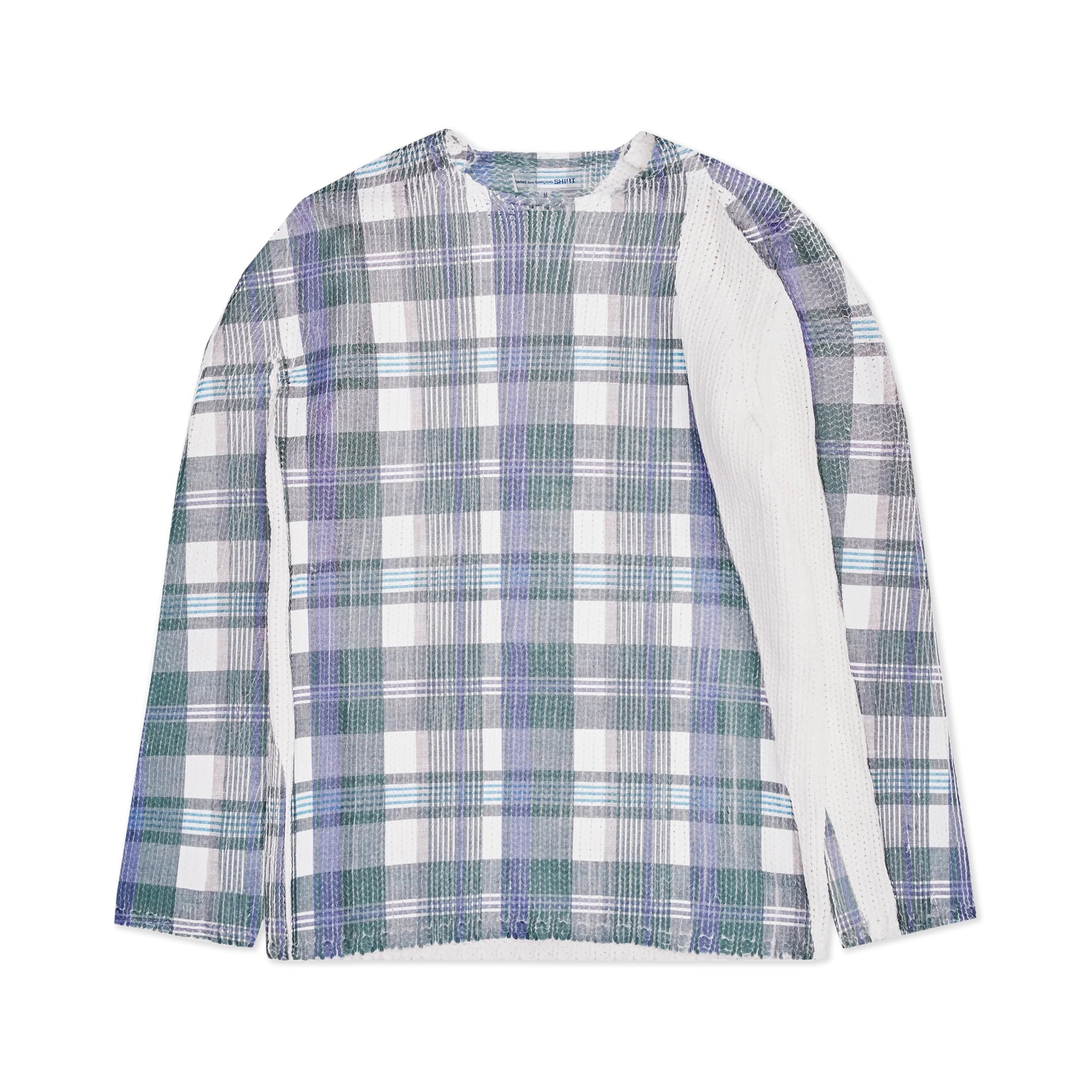 Tartan Overprint Knit Blue