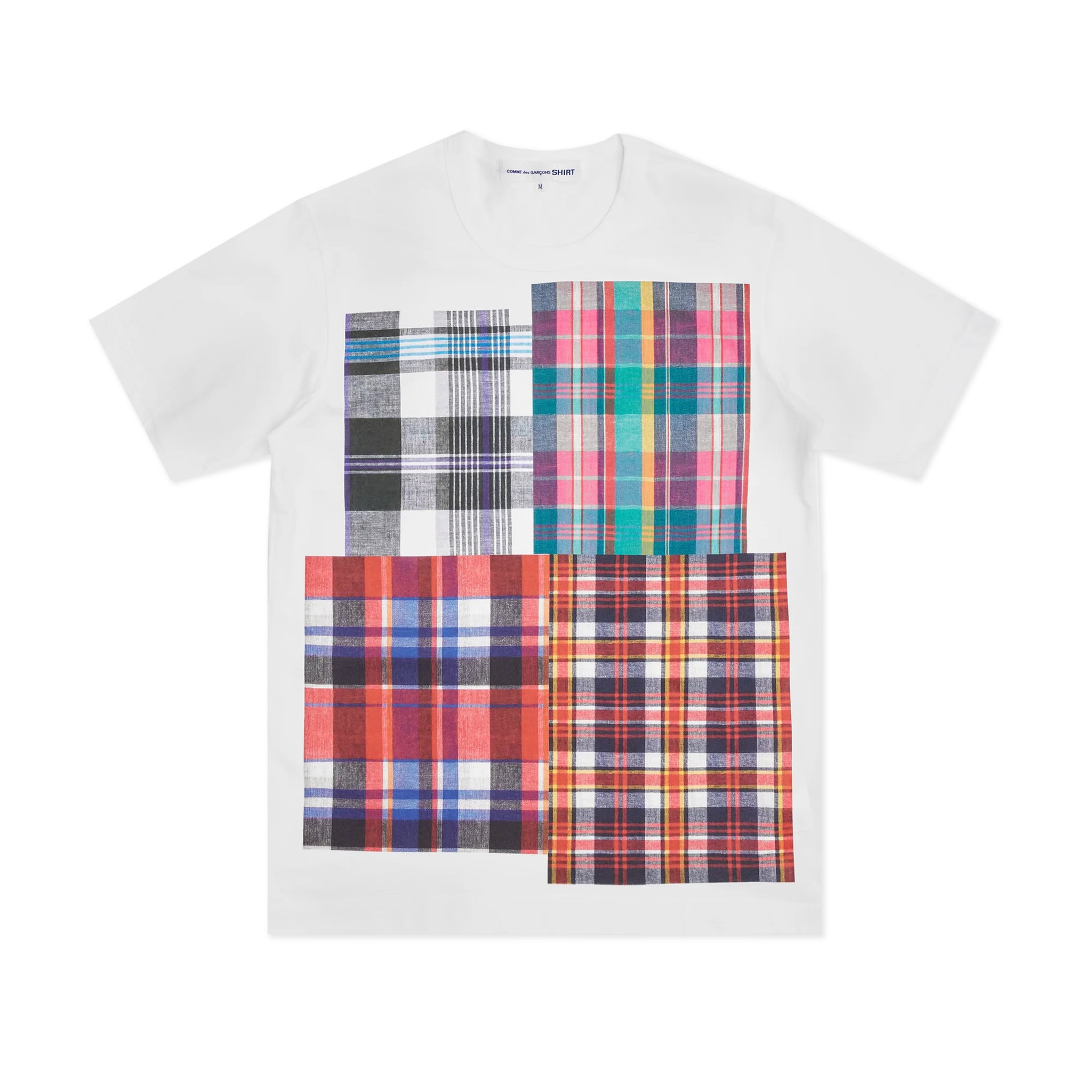 White Tartan Square Print T-Shirt 1