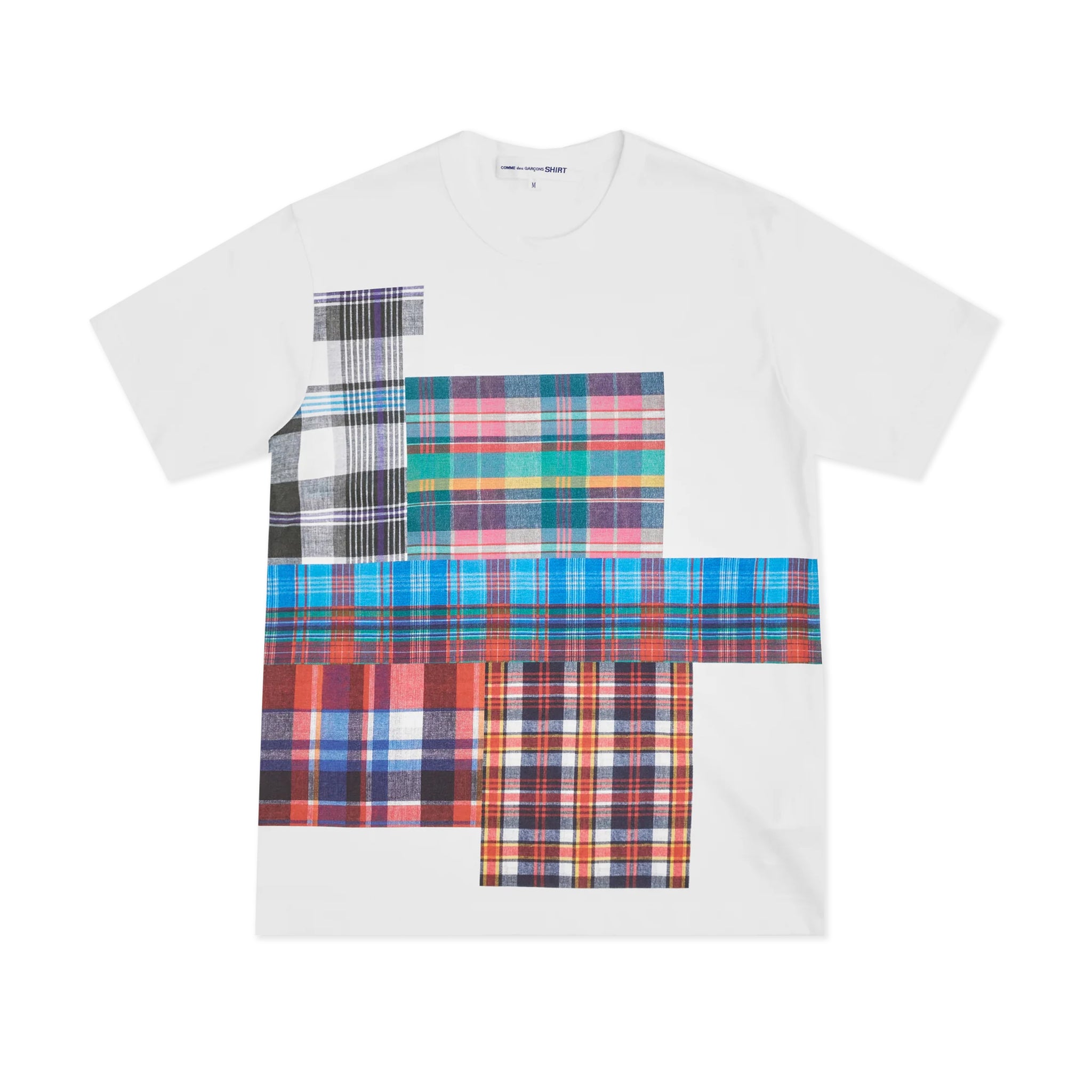 White Tartan Square Print T-Shirt 2