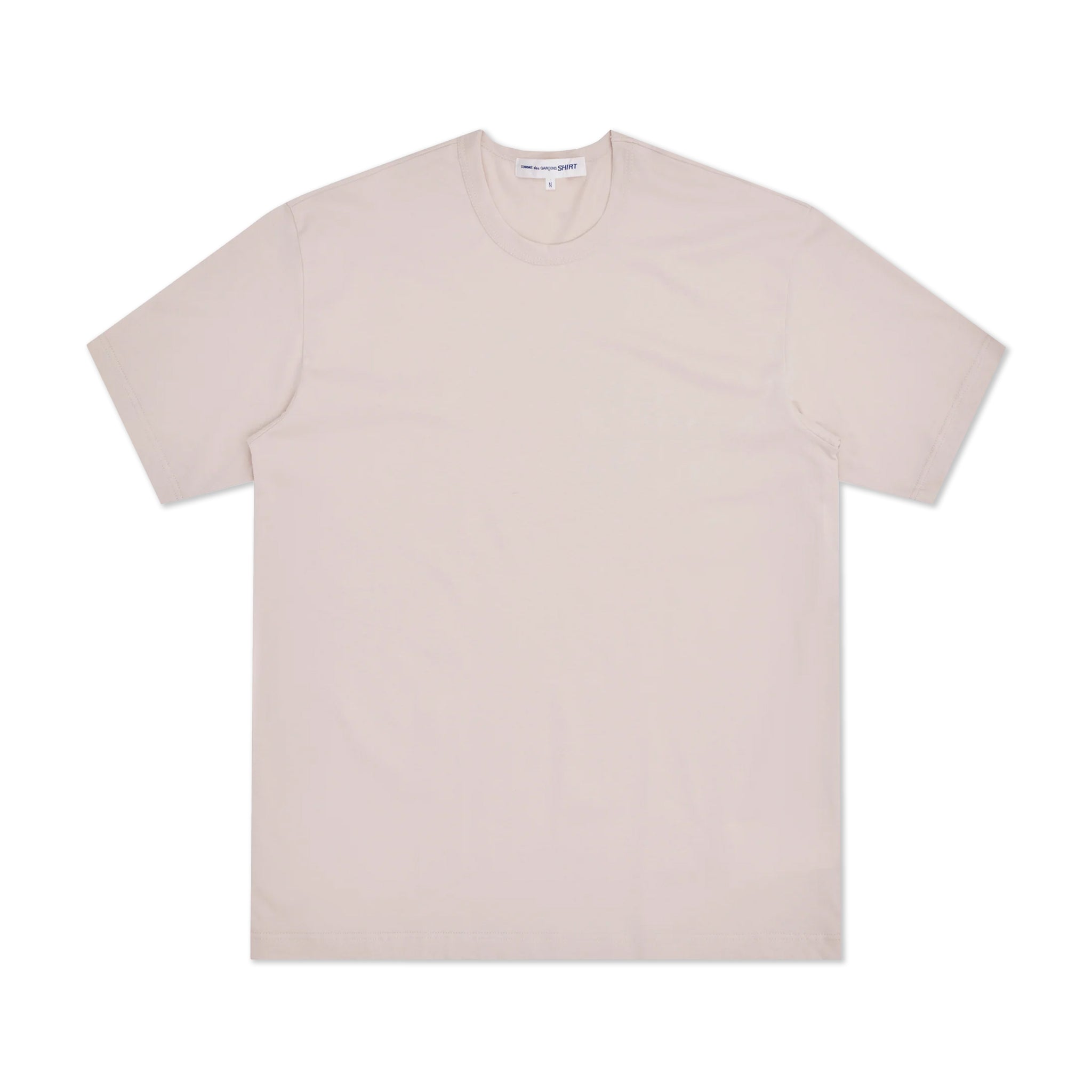 Cotton Jersey Neck Logo T-Shirt Beige