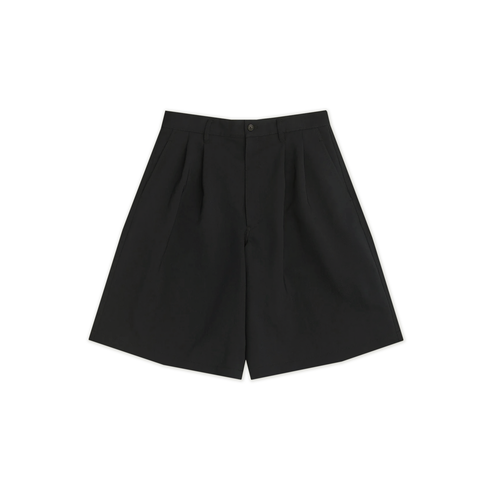 Black Treated Twill Shorts