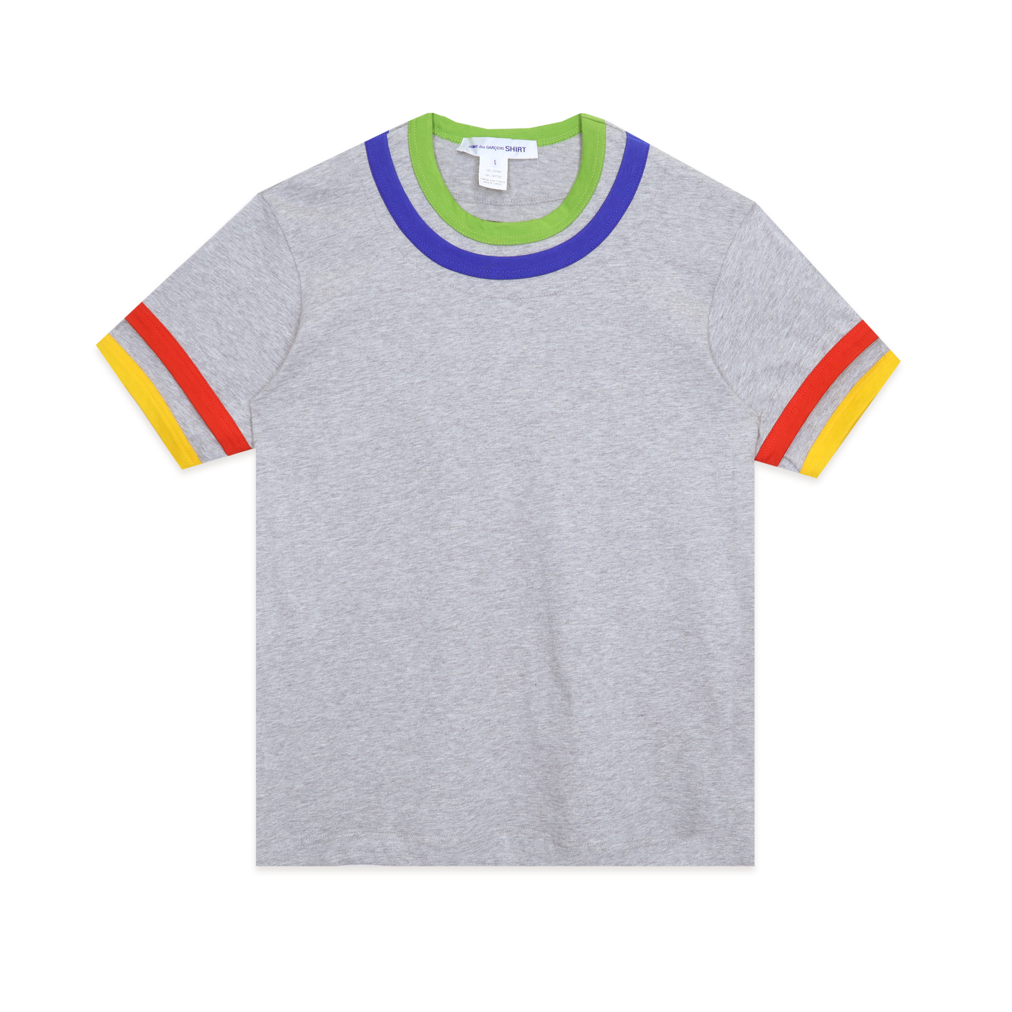 Grey Double-Trim Ringer T-Shirt