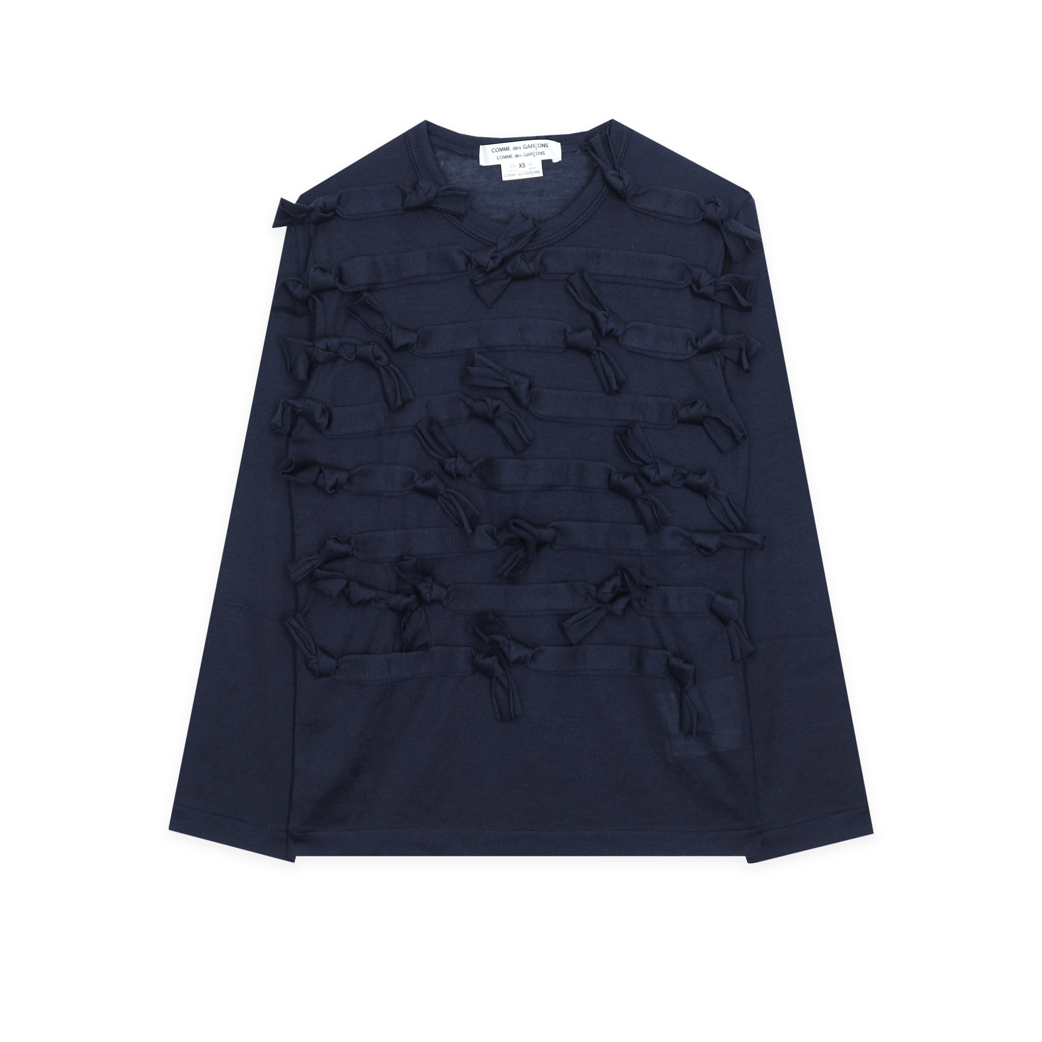 Navy Wool Bow Jersey