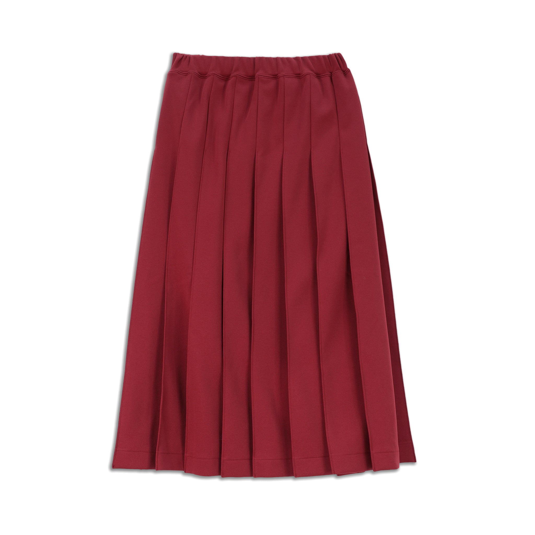 Polyester Jersey Pleated Skirt Burgundy