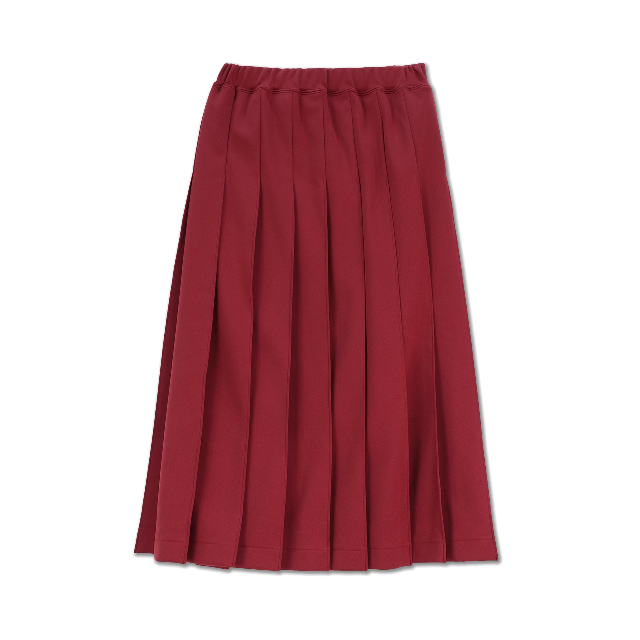 Polyester Jersey Pleated Skirt Burgundy