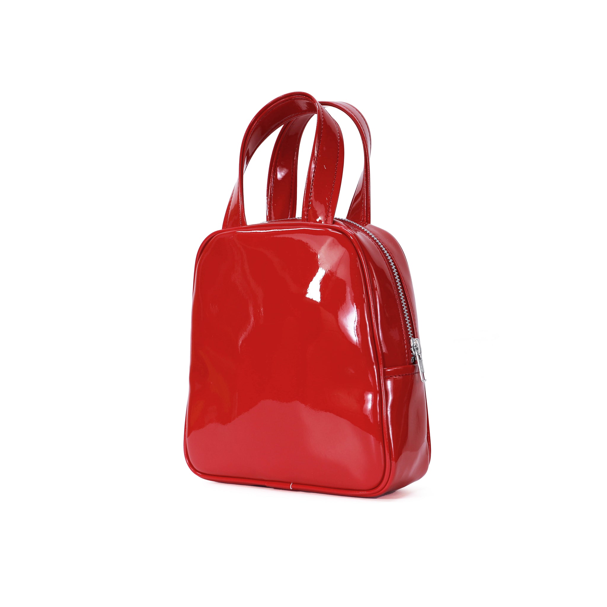 Patent Heart Polka-Dot Red Bag