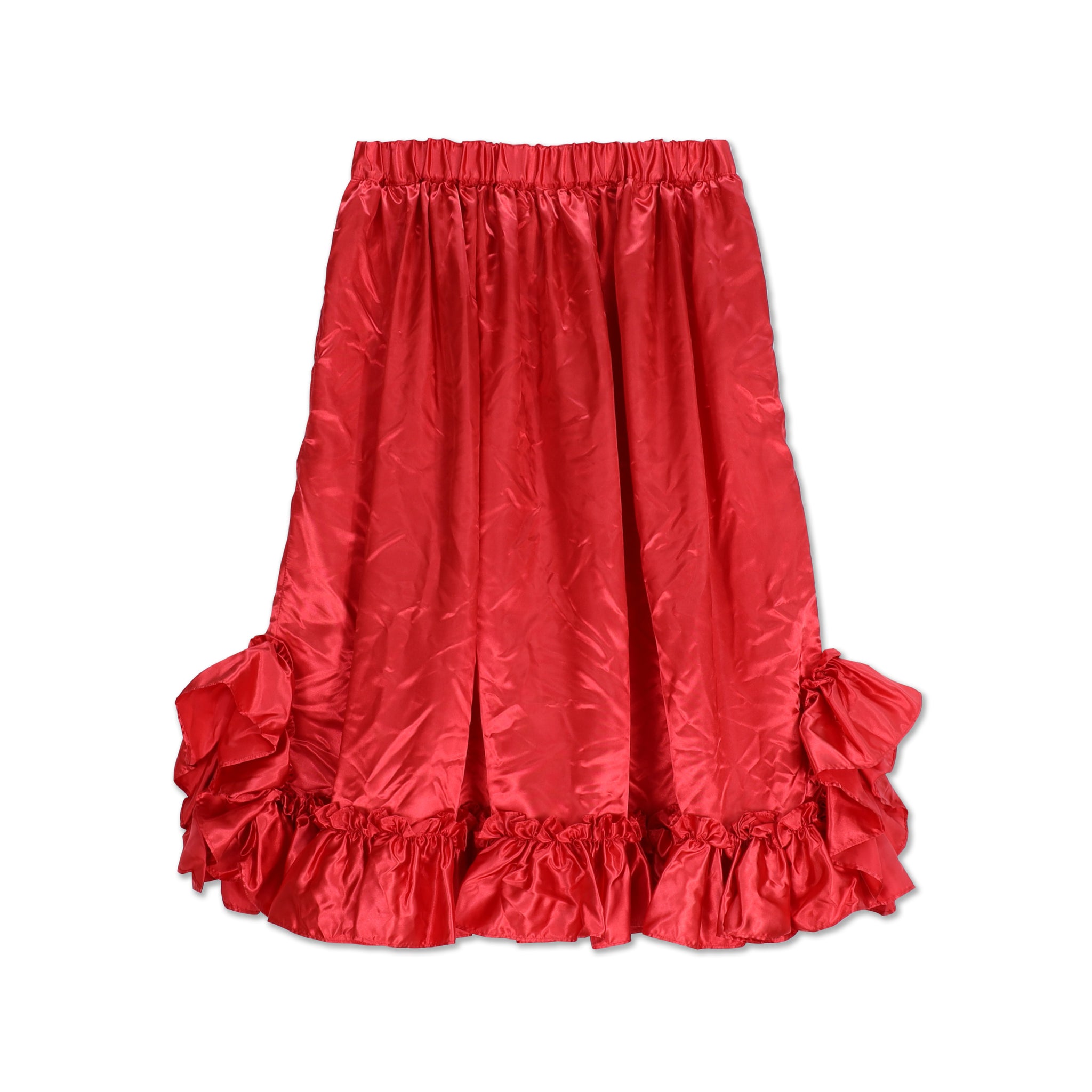 Satin Frill Trim Skirt Red