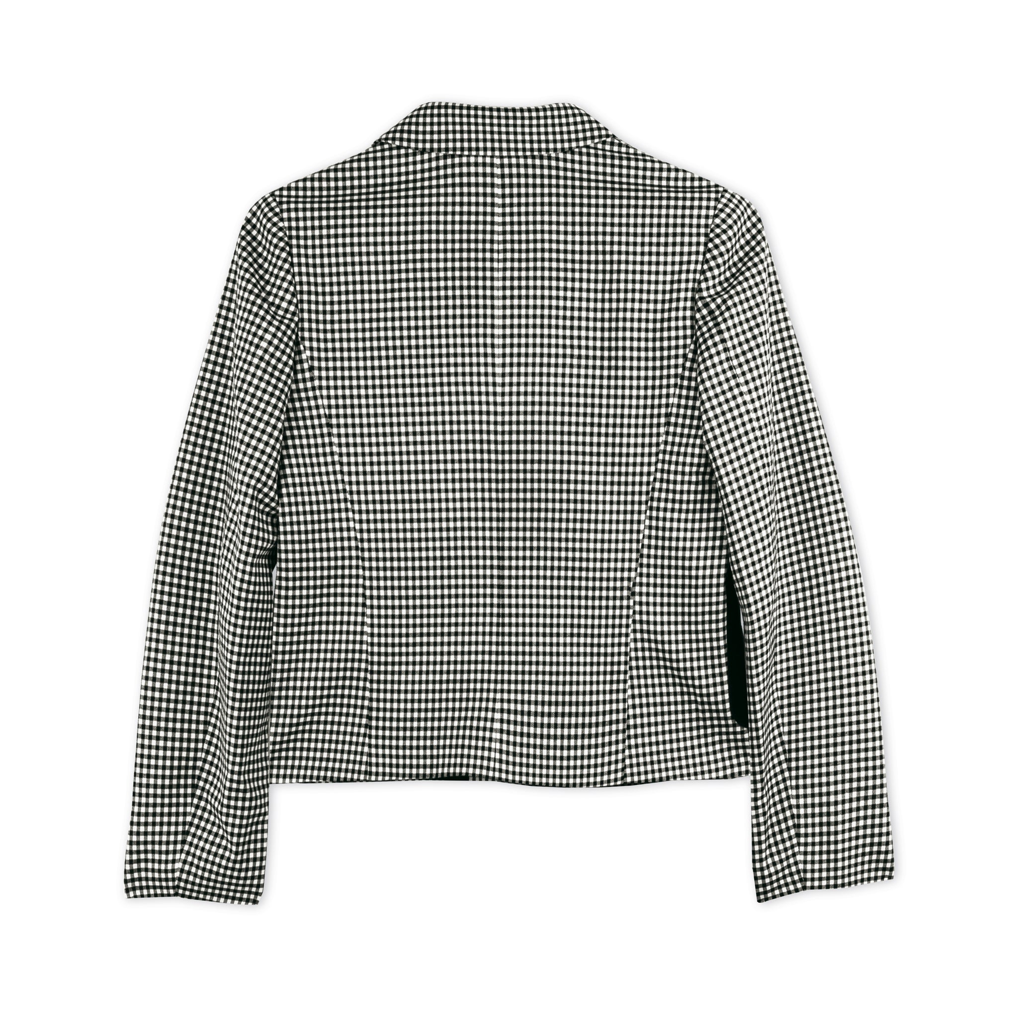 Wool Gingham Velveteen Patch Pocket Jacket