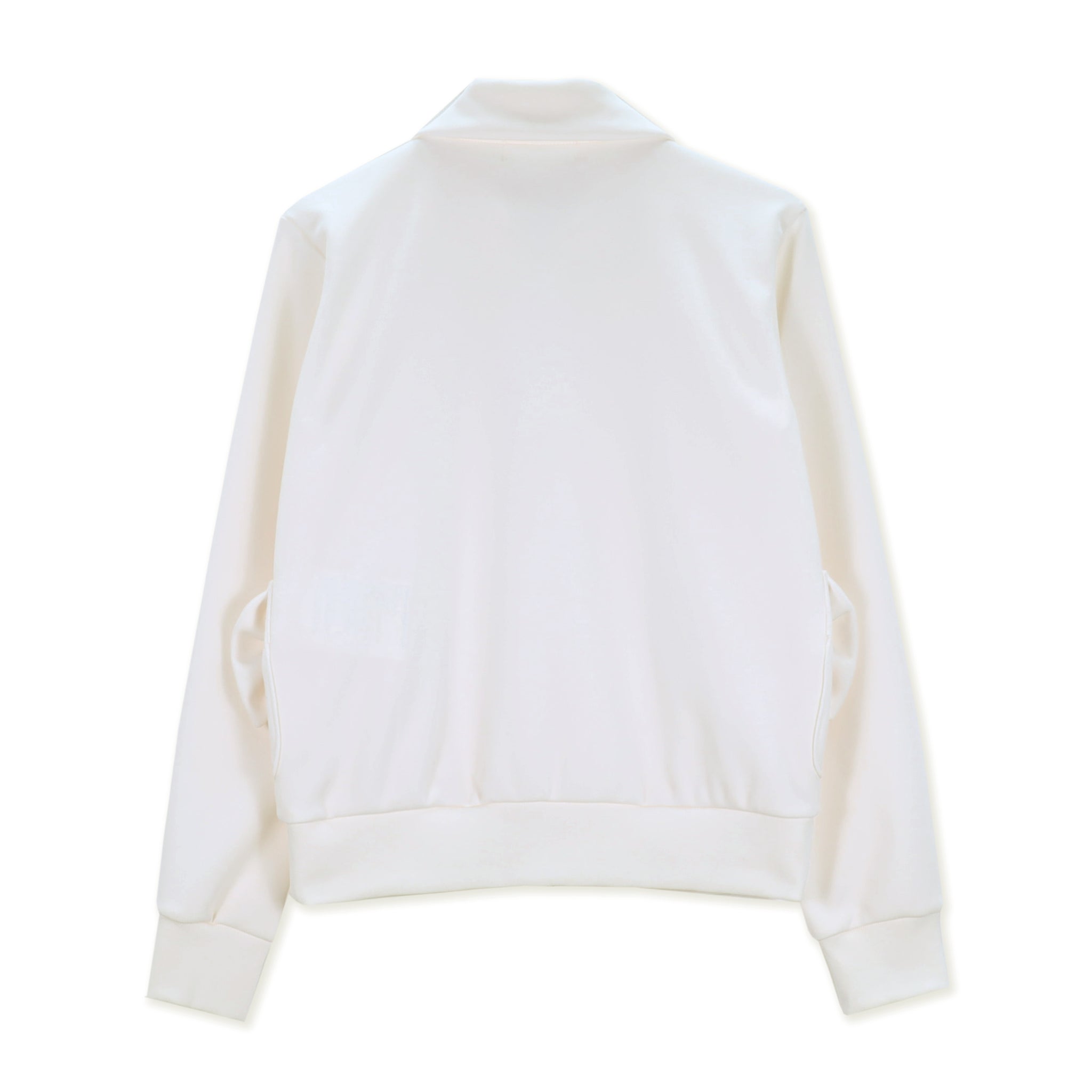 White Polyester Jersey Bow Pocket Jacket