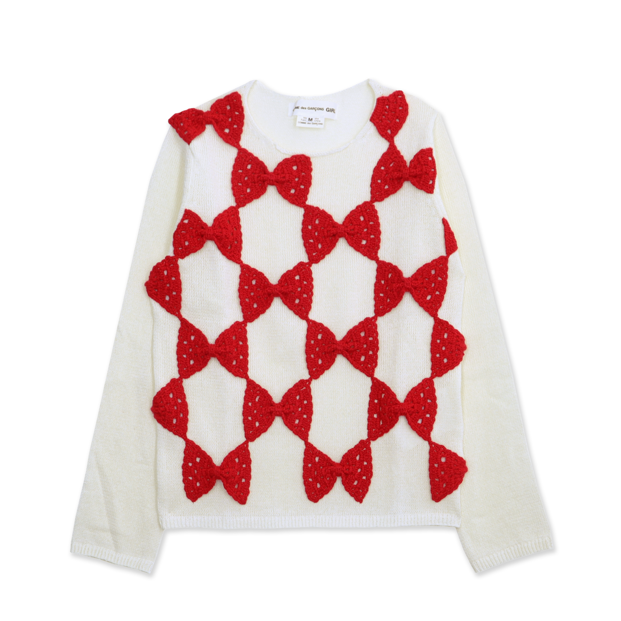 Bow Crotchet Sweater Off-White