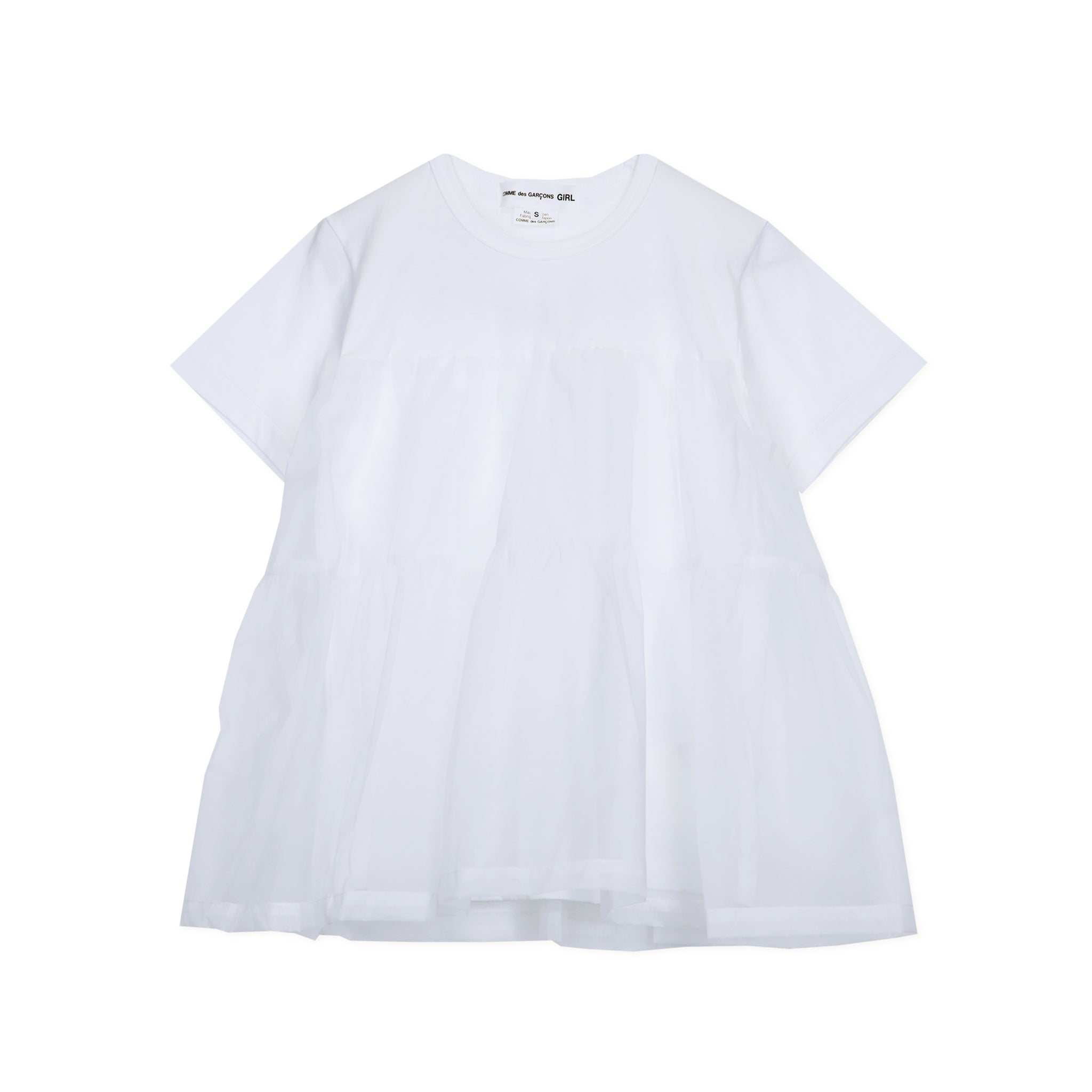 Nylon Gathered Tier T-Shirt