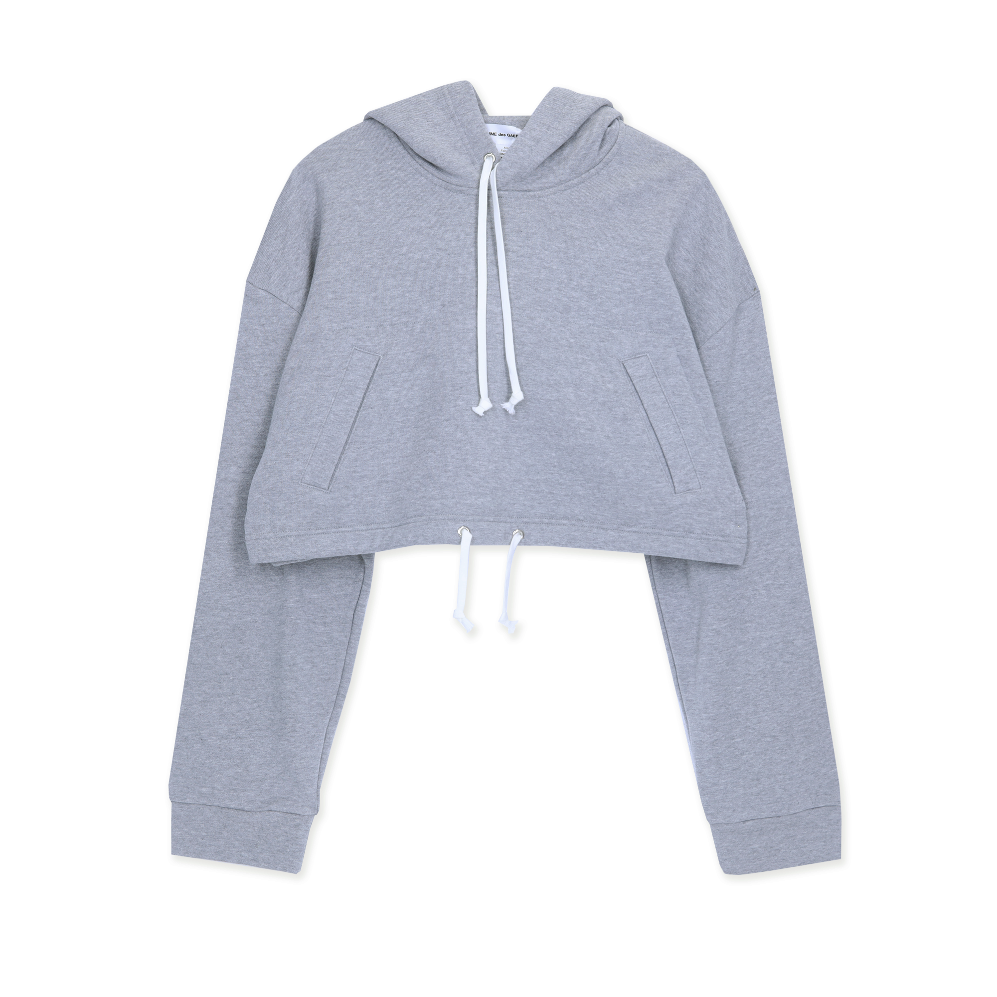 Cotton Drawstring Hooded Pullover Grey