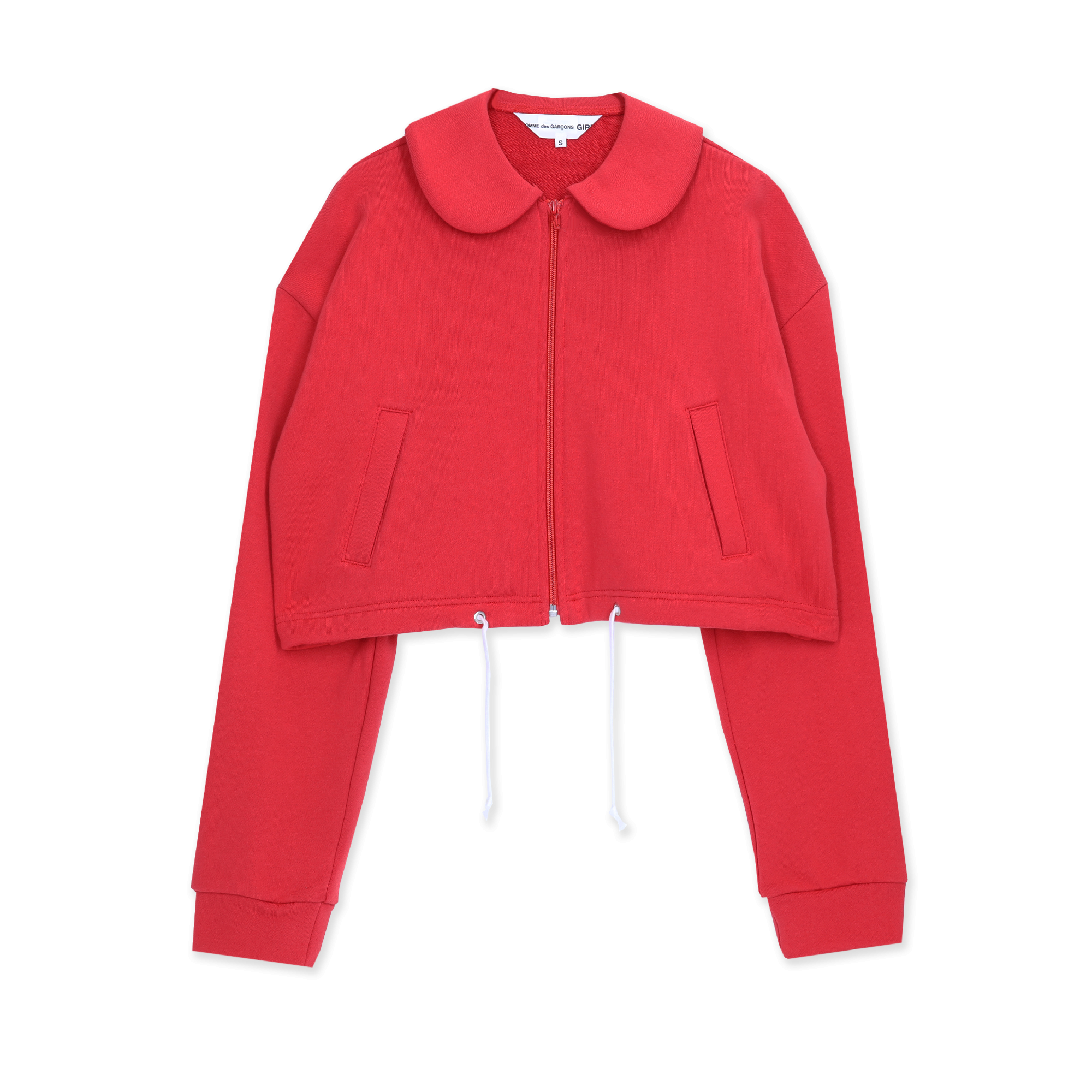 Zip Front Peter Pan Pullover Red