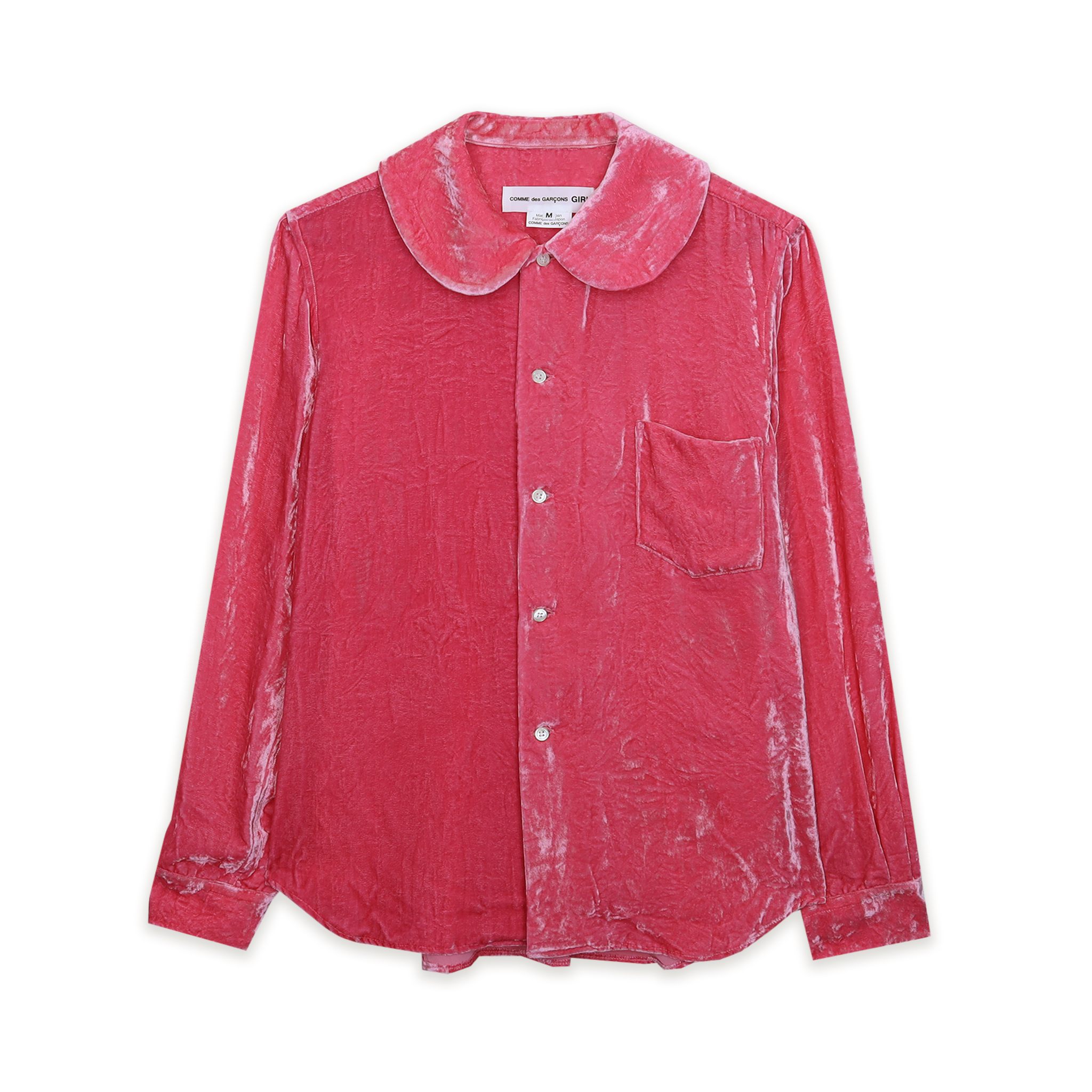 Pink Velvet Peter Pan Blouse