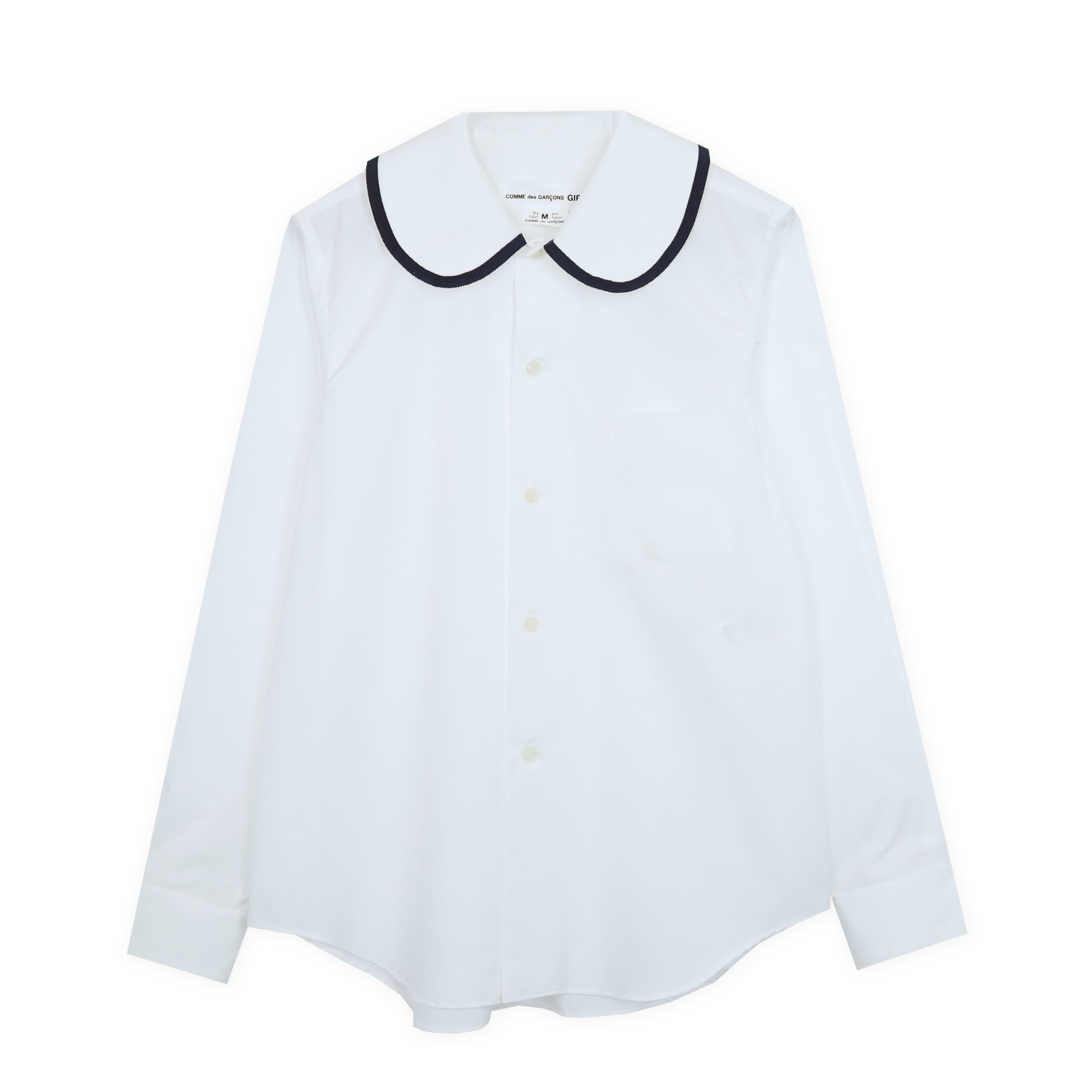 White Navy Peter Pan Collar Shirt