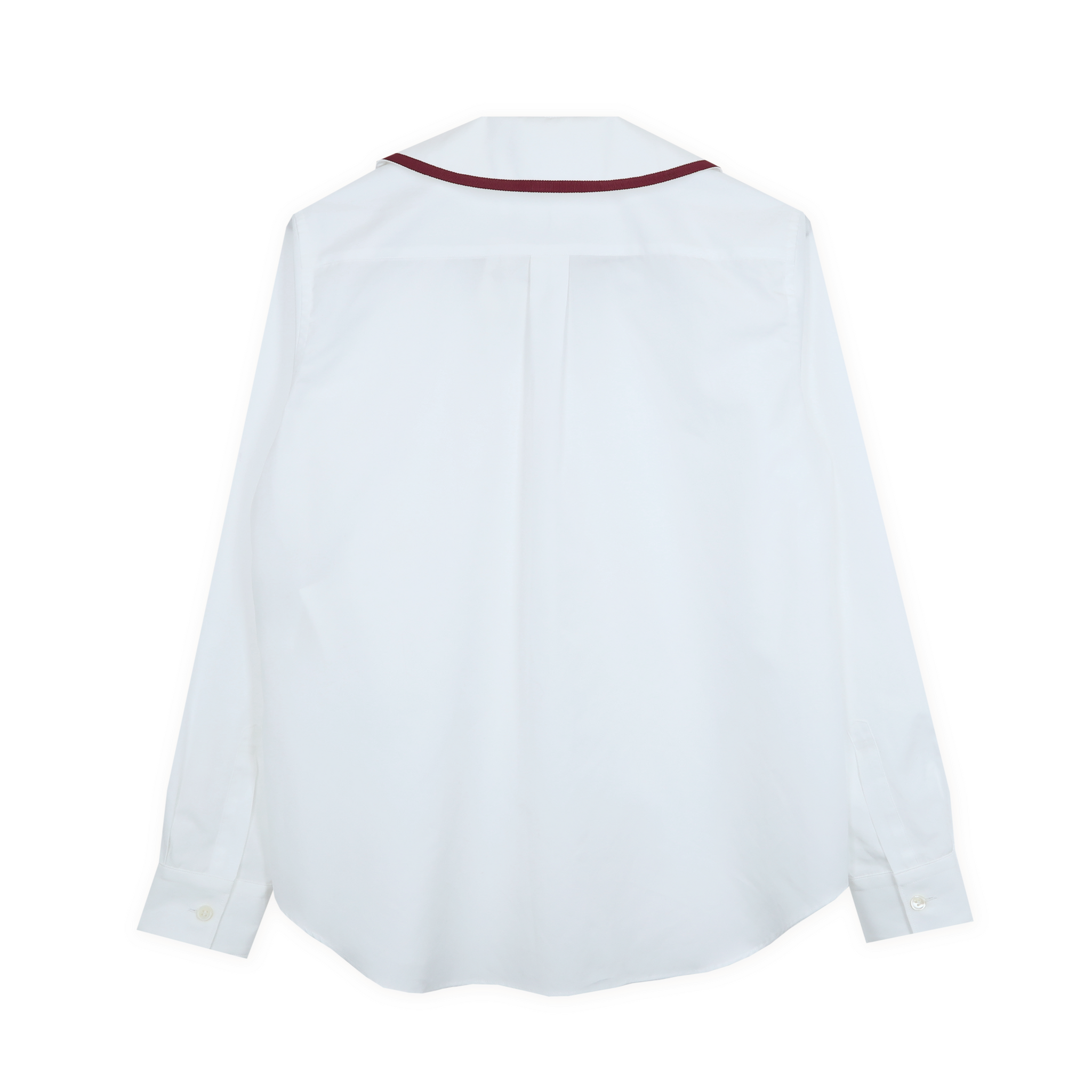 White Burgundy Peter Pan Collar Shirt