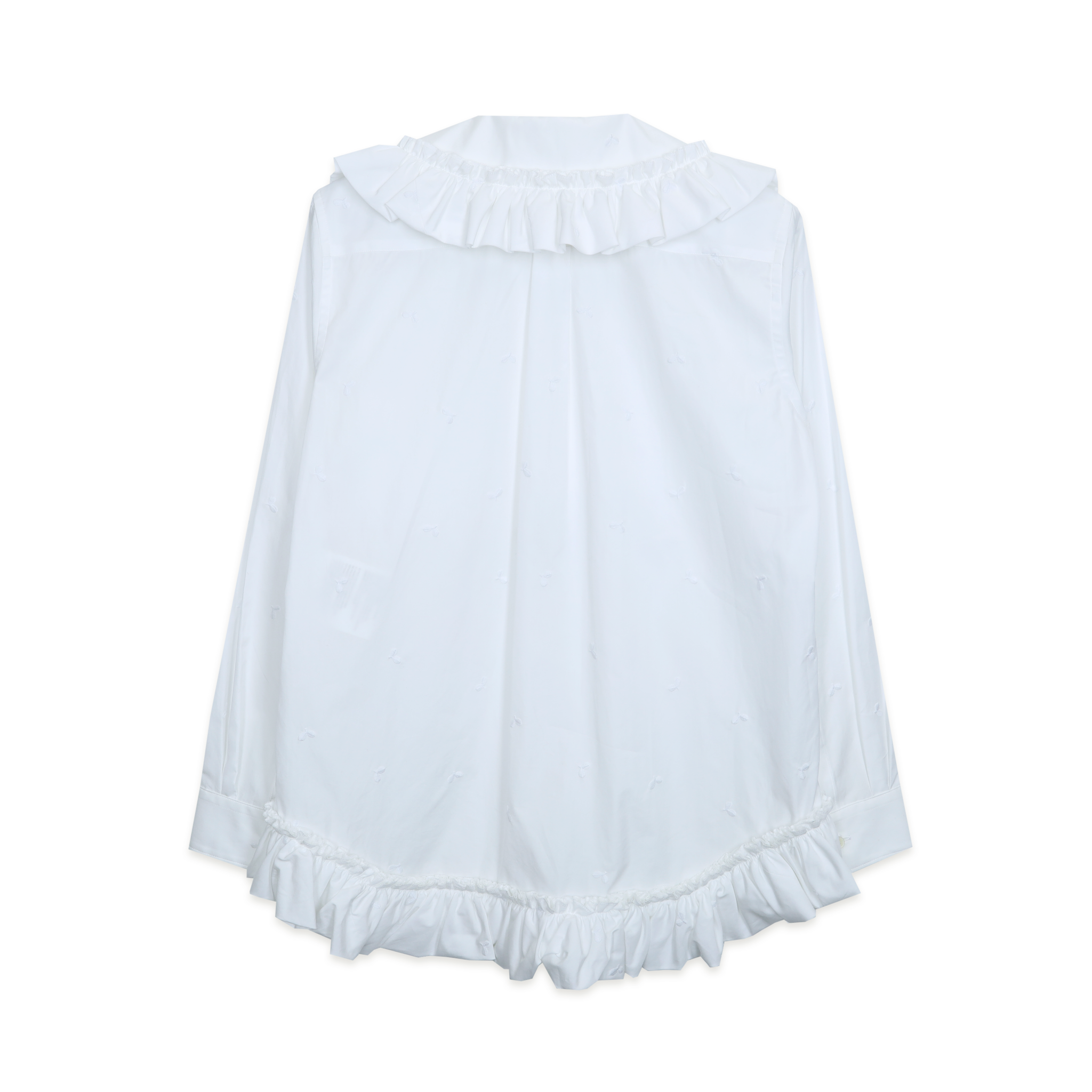 Embroidered Frill Collar Blouse