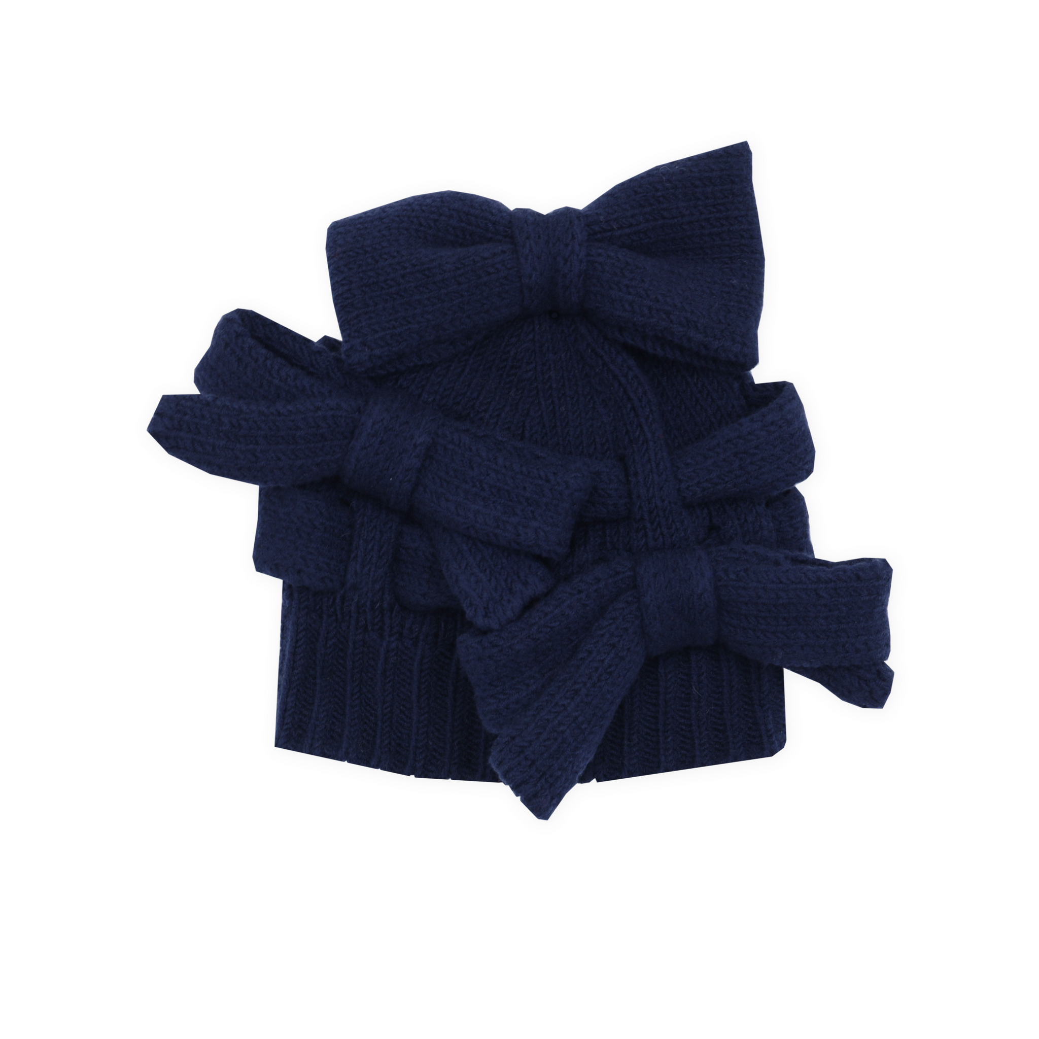 Knitted Bow Hat Navy