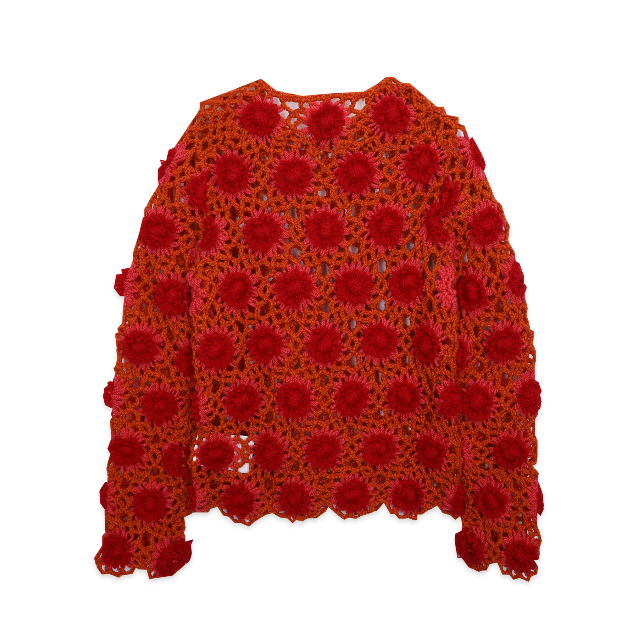 Orange Flower Pattern Sweater