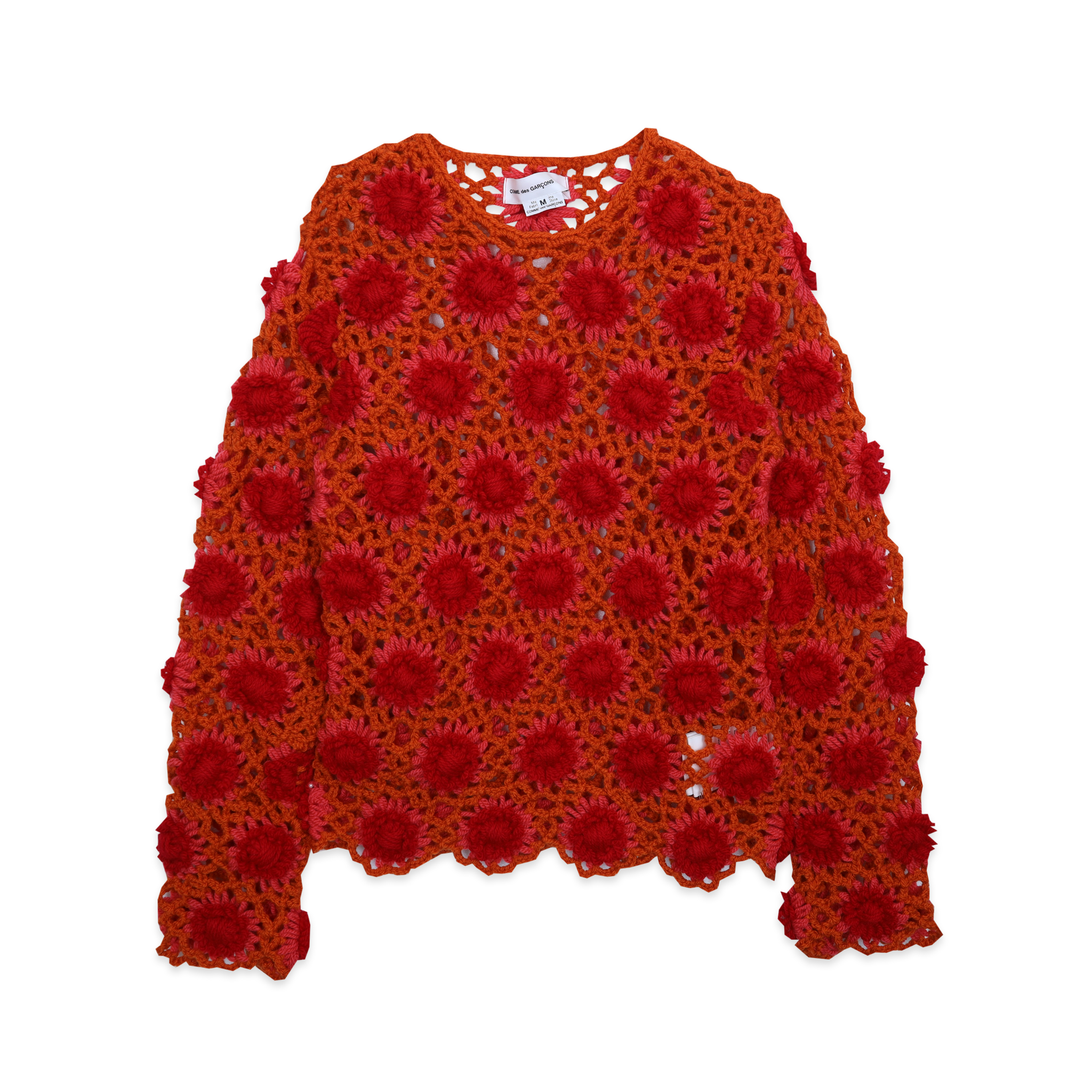 Orange Flower Pattern Sweater