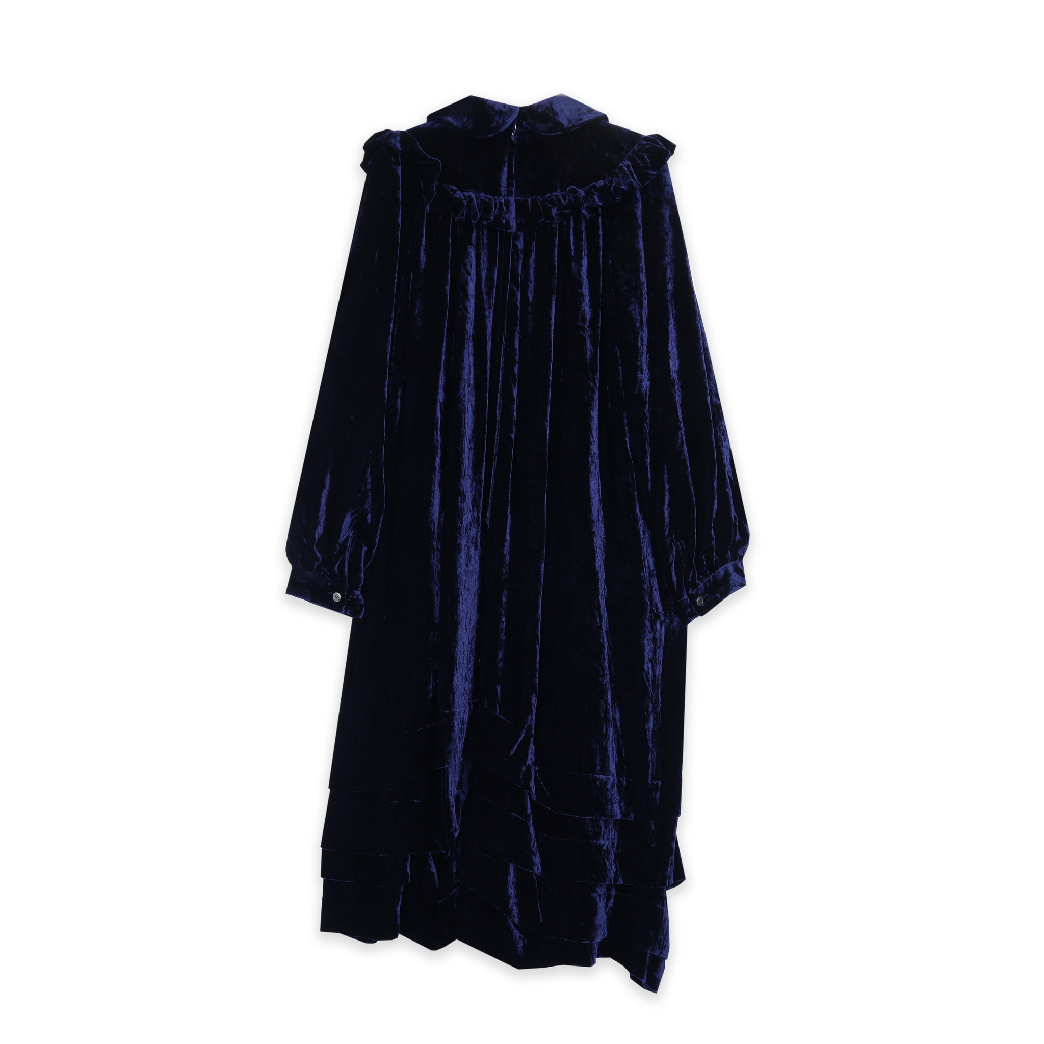 Navy Round Frill Collar Dress