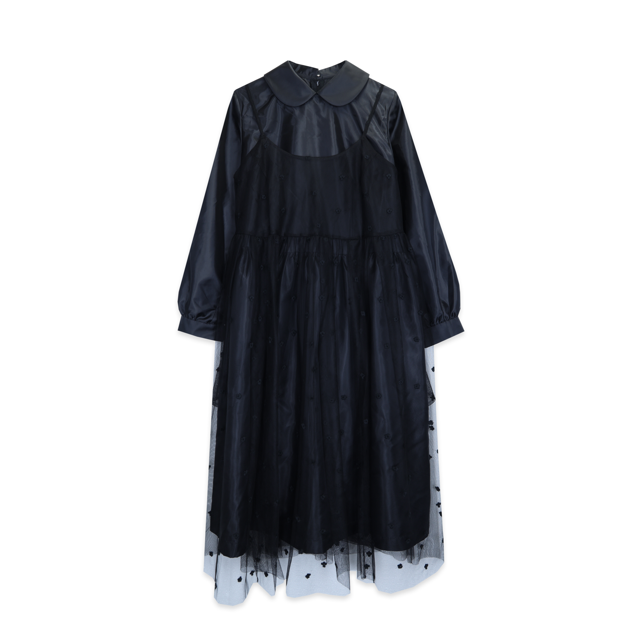 Tulle Embroidered Overlay Dress