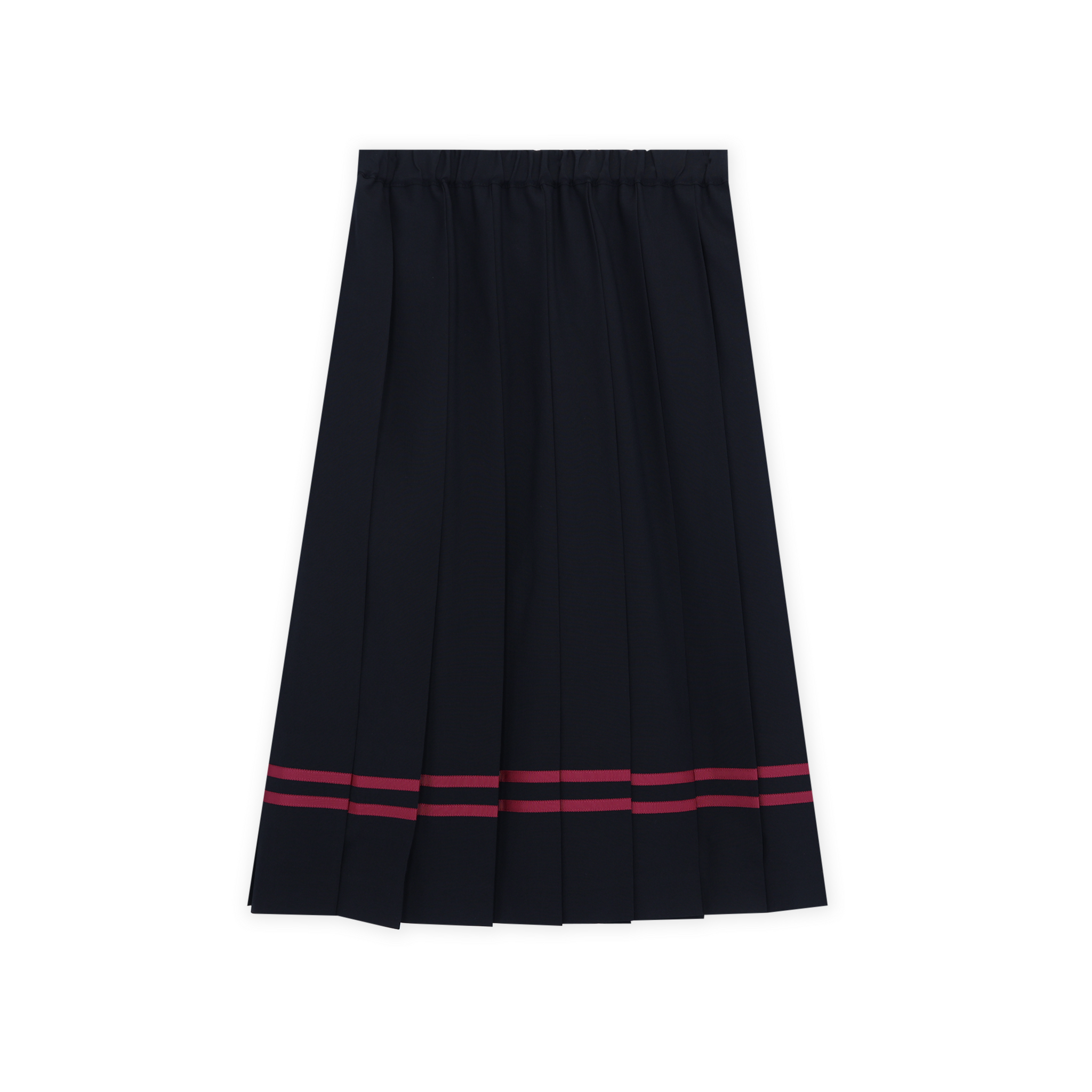 Wool Pleated Ribbon Skirt
