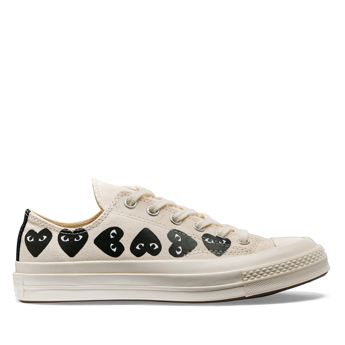 Converse Multi Black Heart Low Top White