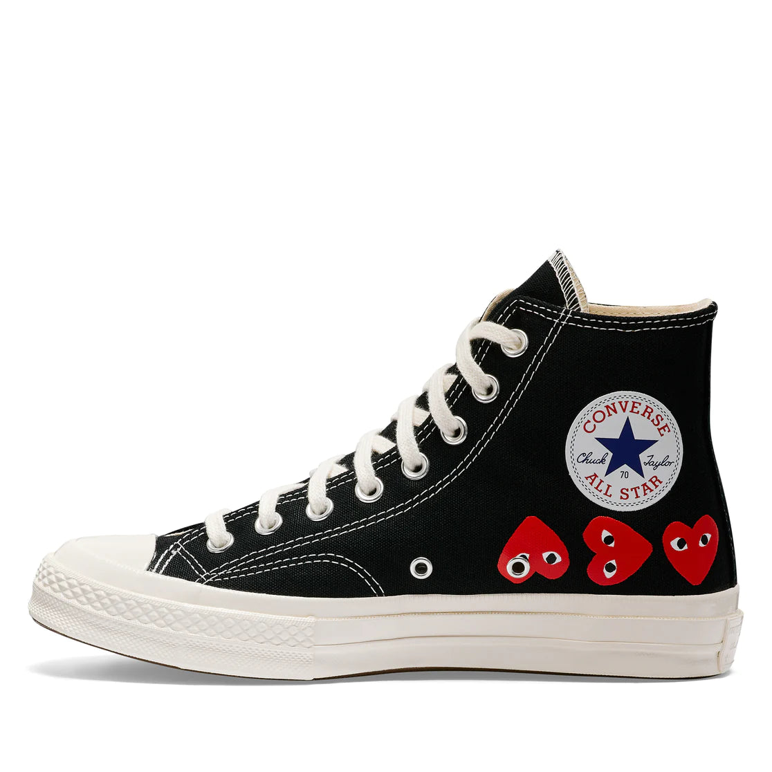 Converse Multi Red Heart High Top Black COMME des GAR ONS