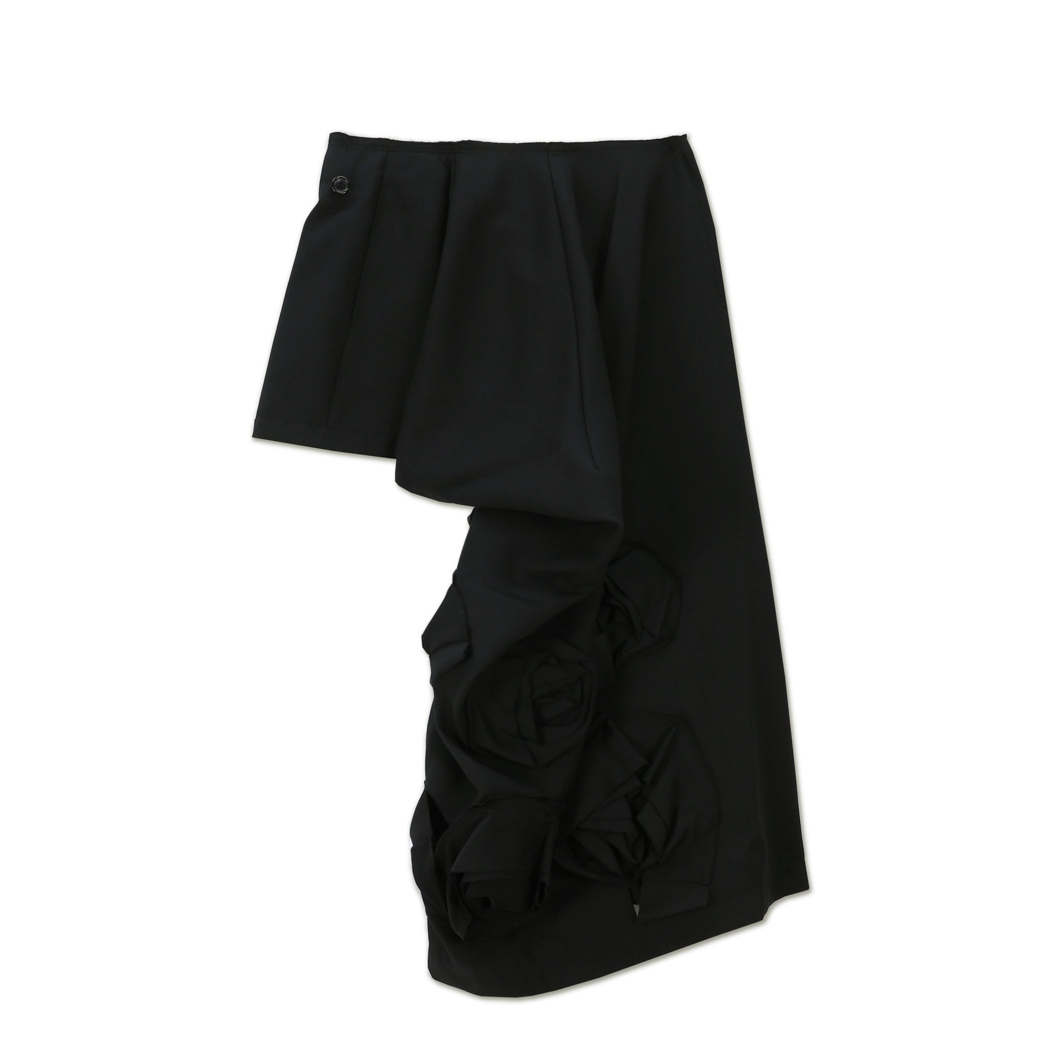 Asymmetrical Rose Applique Skirt