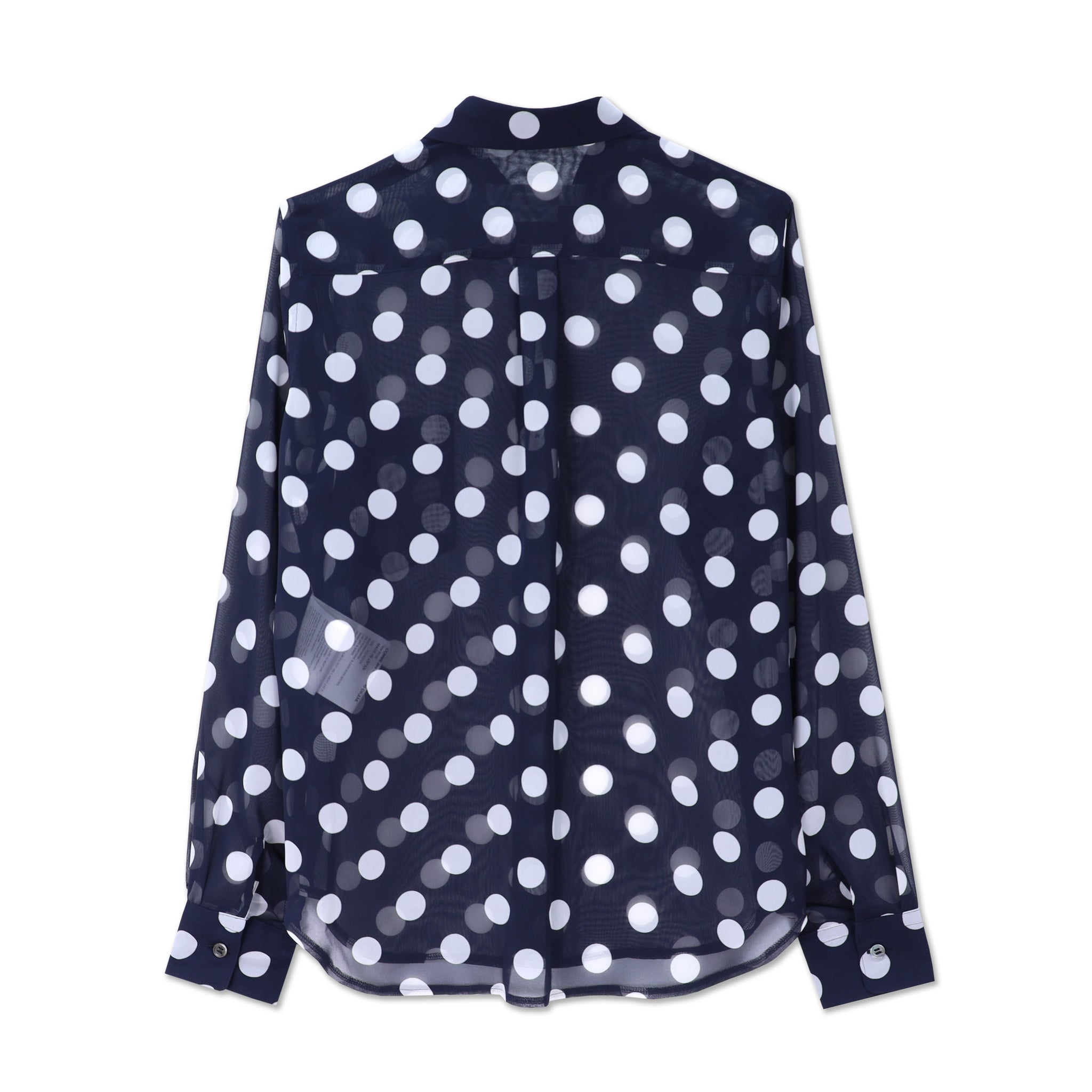 Georgette Big Polka Dot Blouse Navy/White