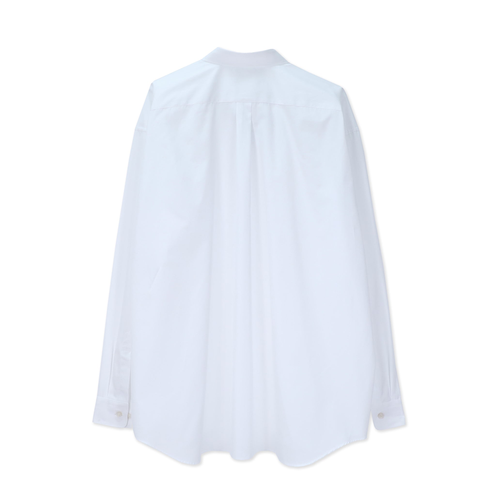 White Cotton Broadcloth Wide Shirt