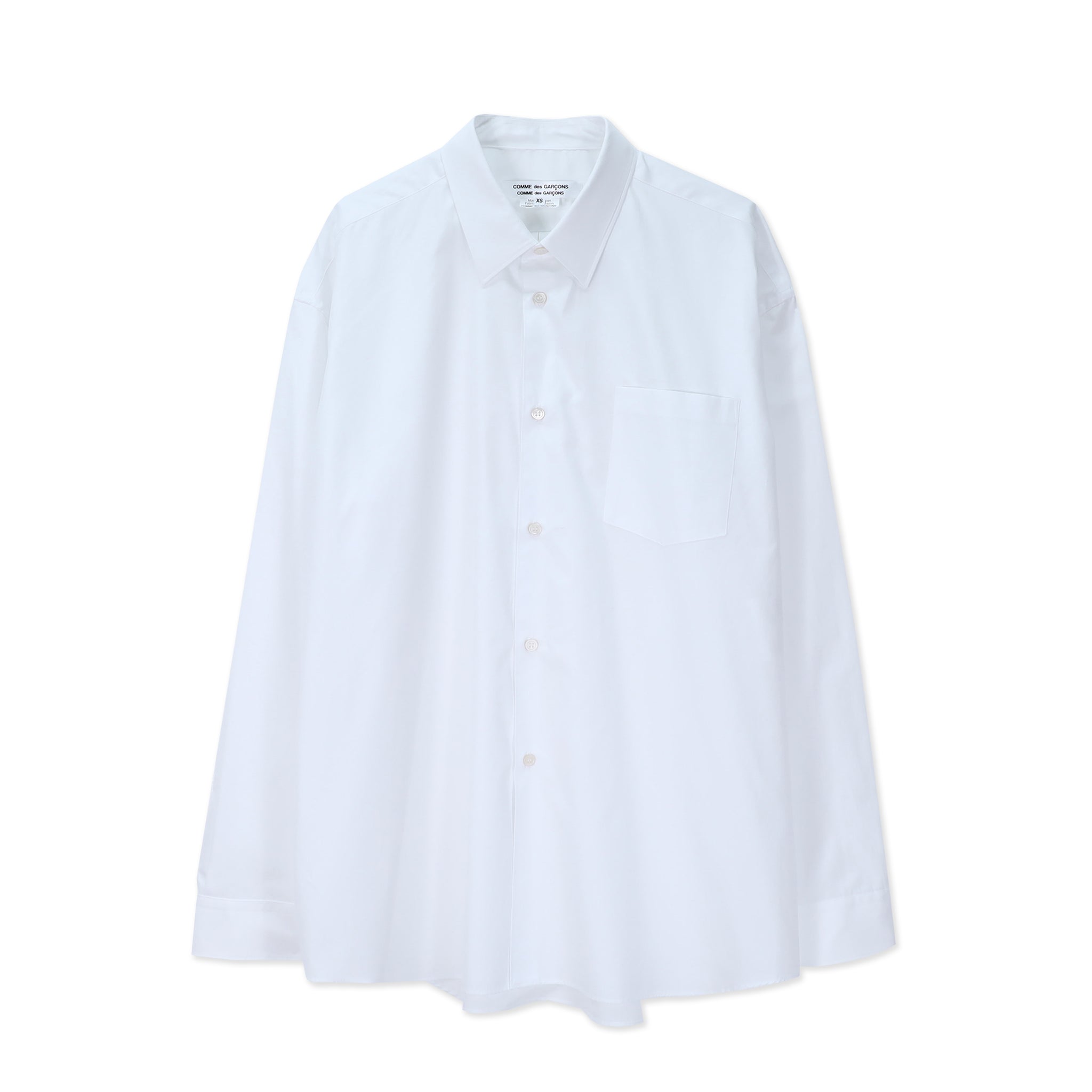 White Cotton Broadcloth Wide Shirt