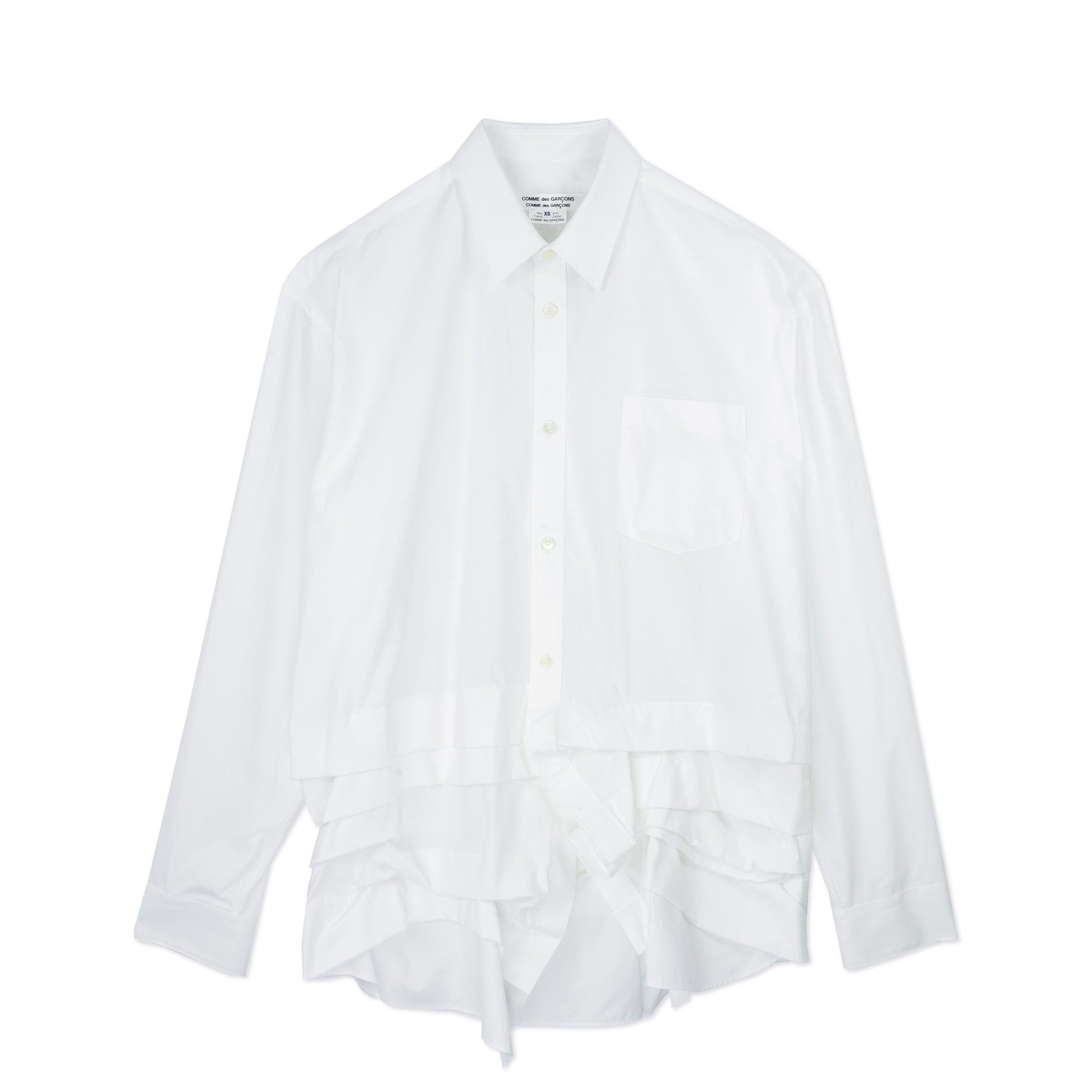 Cotton Pleat Tuck Shirt White