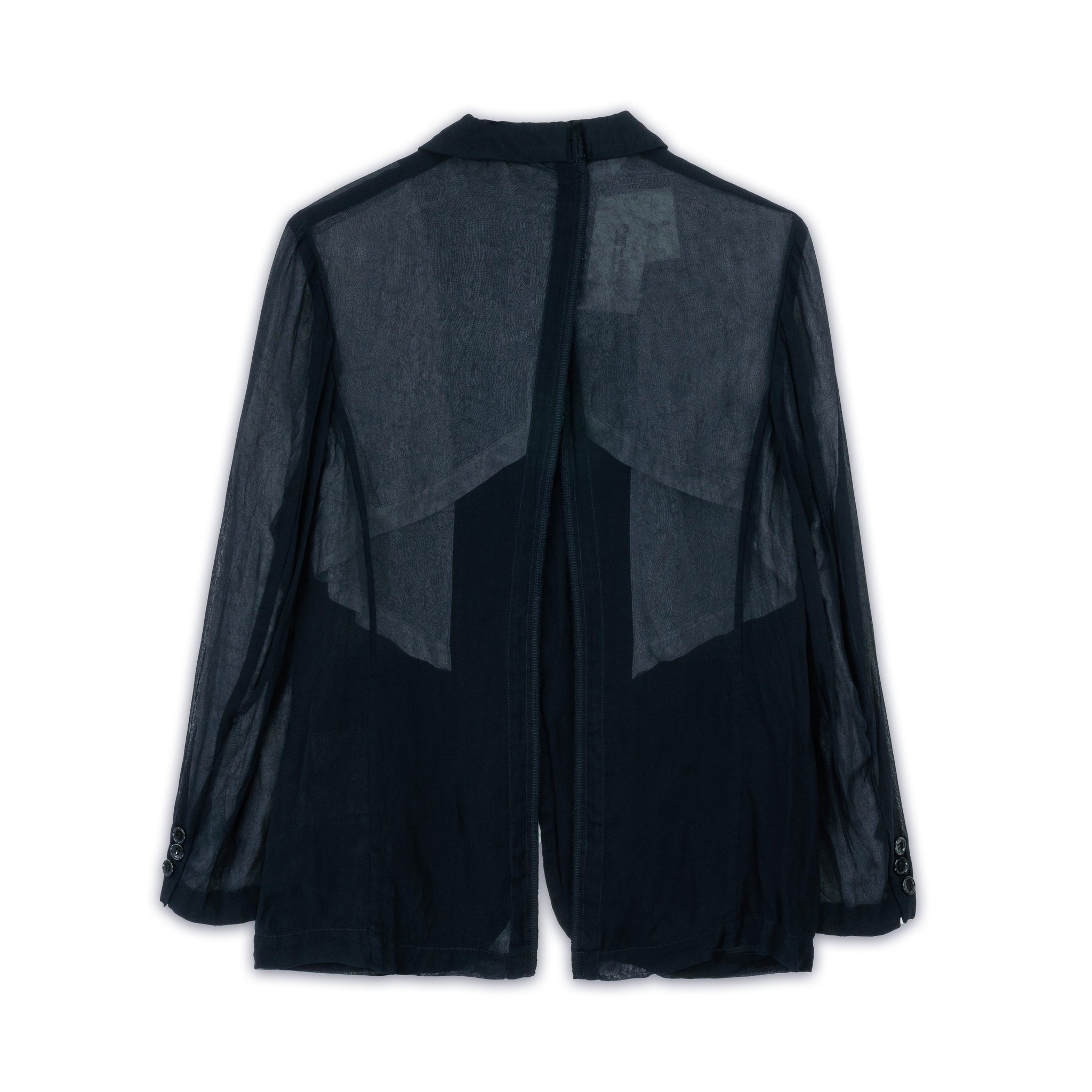 Navy Cupra Georgette Open Vent Jacket