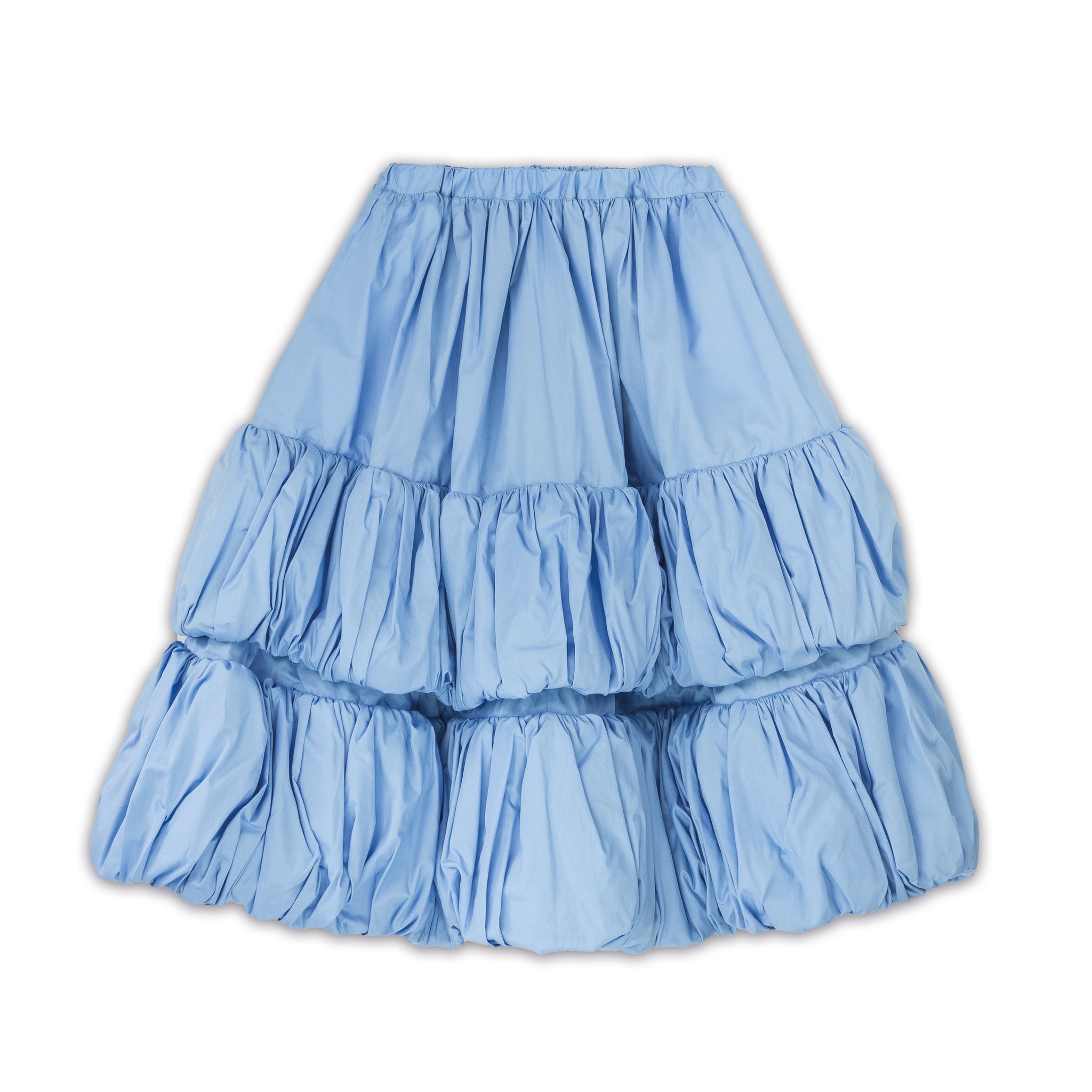 Tiered Bubble Hem Skirt Blue